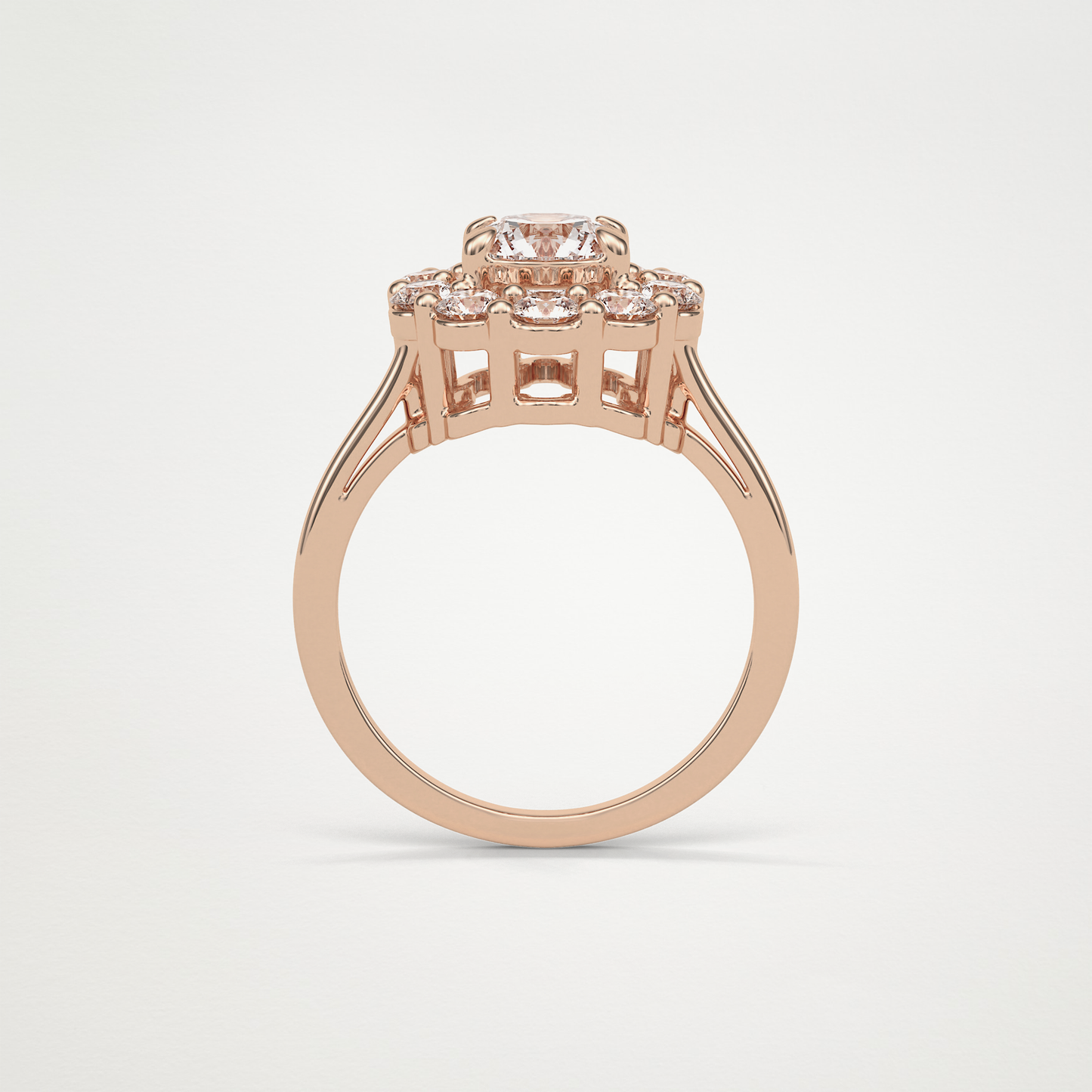 Round Halo Moissanite Engagement Ring – 1 CT Lab-Created Brilliance in 10K/14K/18K Gold