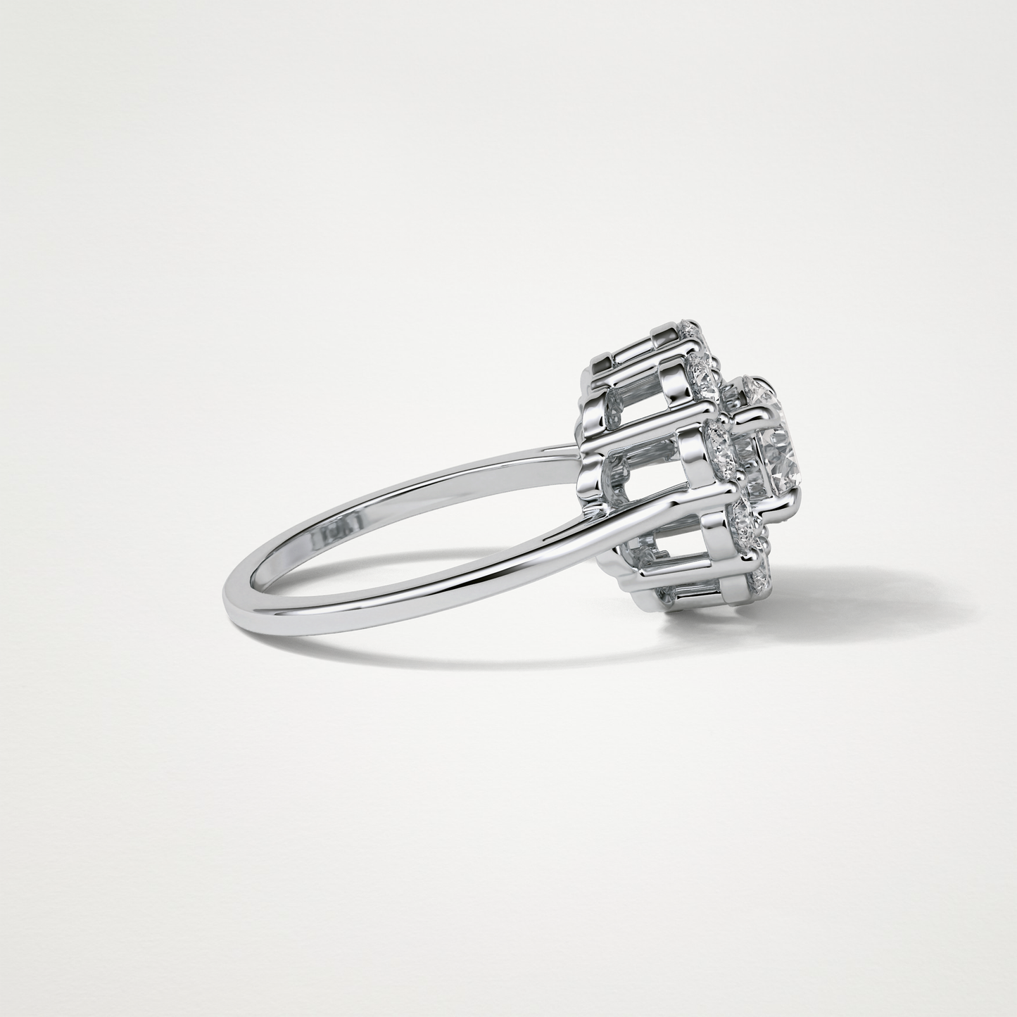 Round Halo Moissanite Engagement Ring – 1 CT Lab-Created Brilliance in 10K/14K/18K Gold