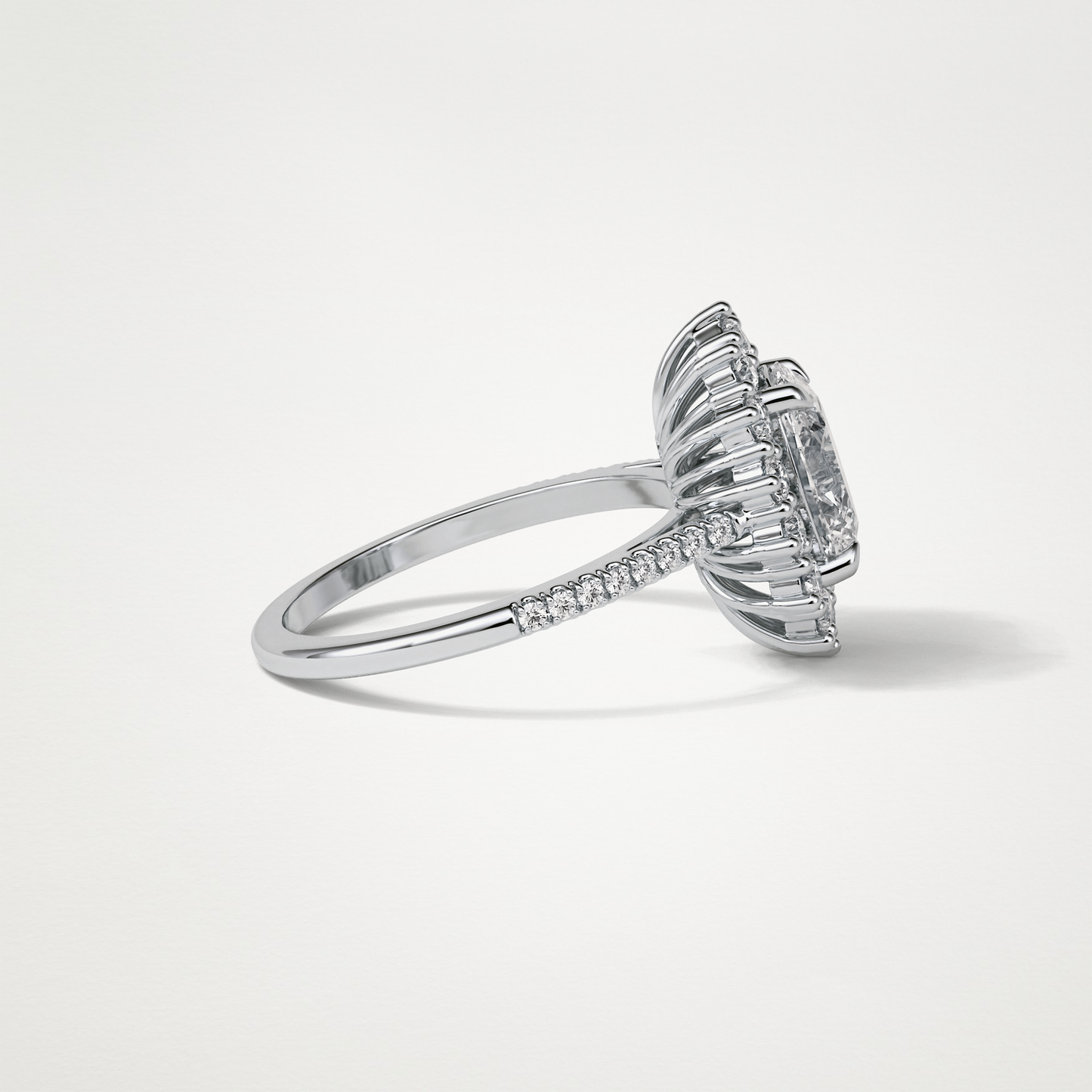 Oval Halo & Pave Moissanite Engagement Ring – 1.91 CT Lab-Created Brilliance in 10K/14K/18K Gold