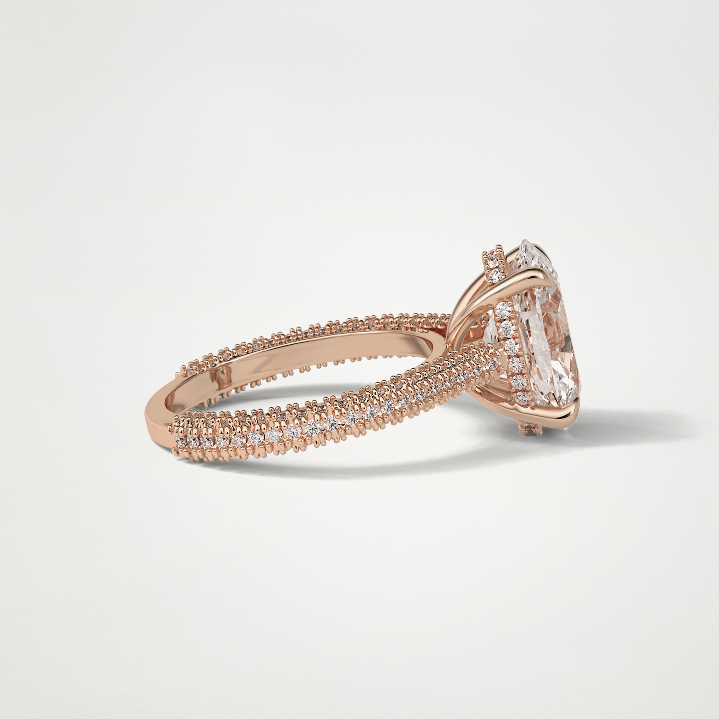 Oval Hidden Halo & Pave Moissanite Engagement Ring – 4 CT Lab-Created Brilliance in 10K/14K/18K Gold