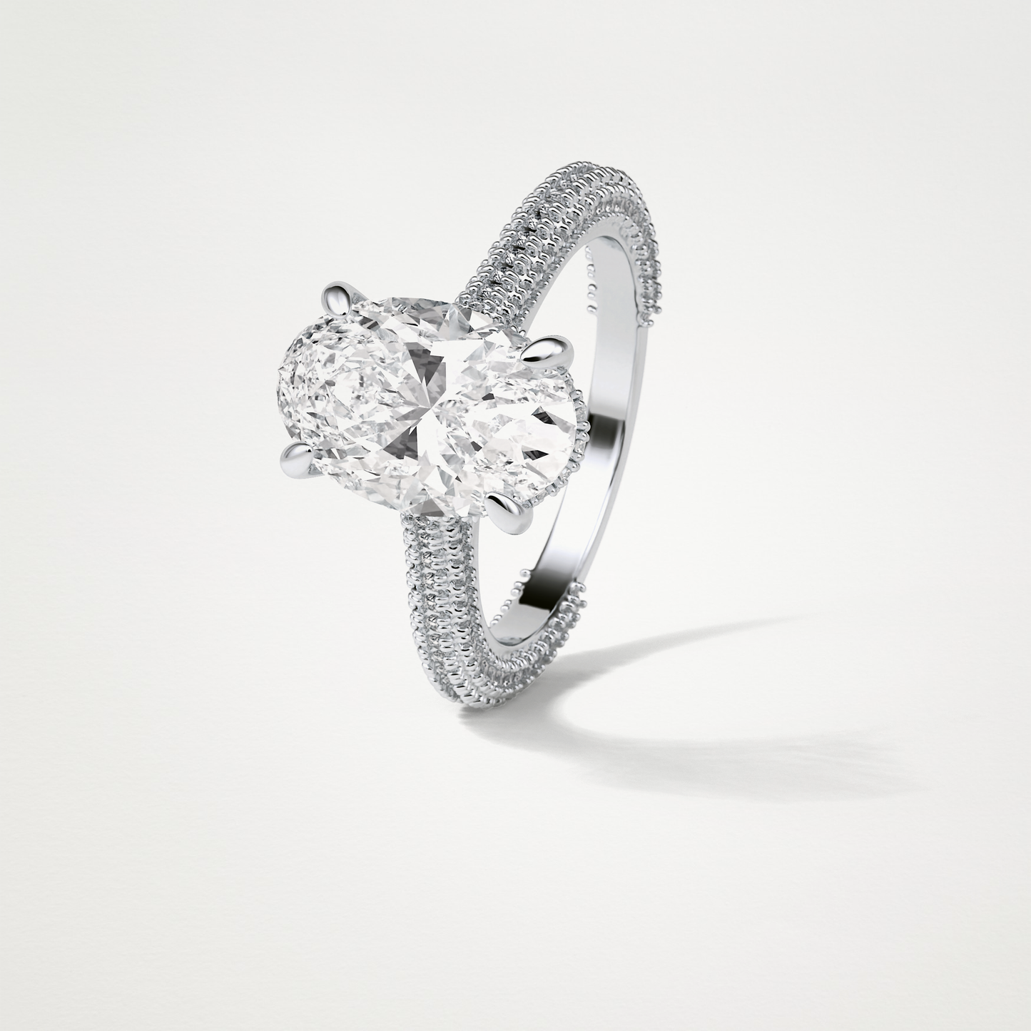 Oval Hidden Halo & Pave Moissanite Engagement Ring – 4 CT Lab-Created Brilliance in 10K/14K/18K Gold