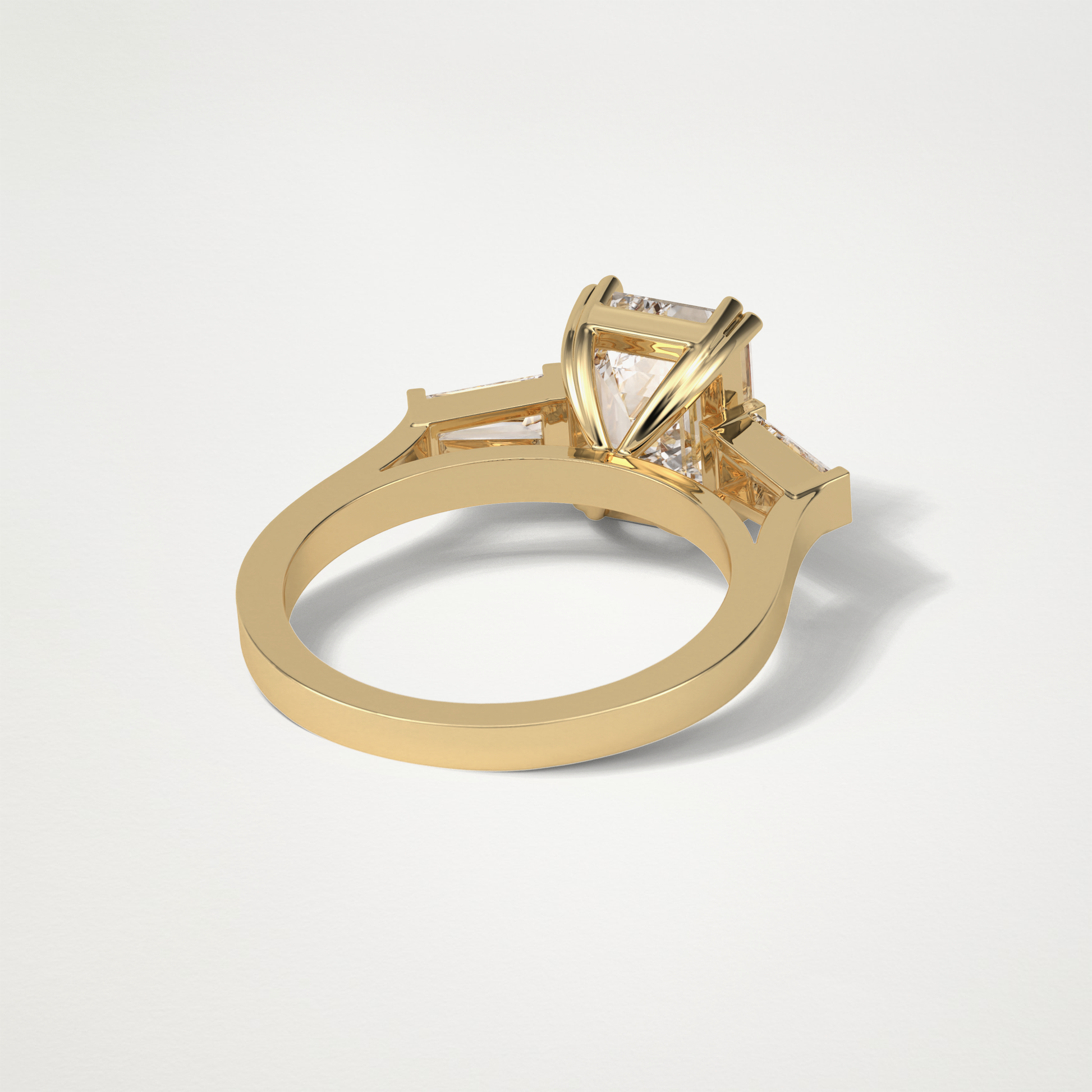 Emerald 3 Stone Moissanite Engagement Ring – 2.30 CT Lab-Created Brilliance in 10K/14K/18K Gold