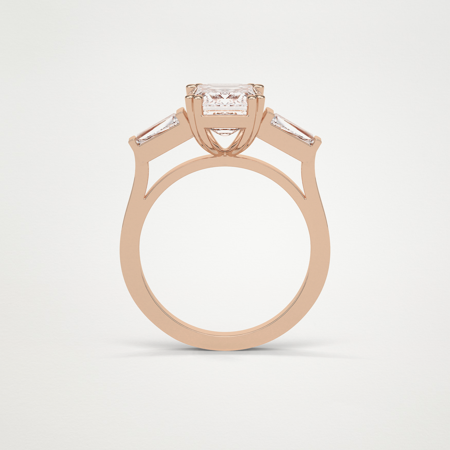 Emerald 3 Stone Moissanite Engagement Ring – 2.30 CT Lab-Created Brilliance in 10K/14K/18K Gold
