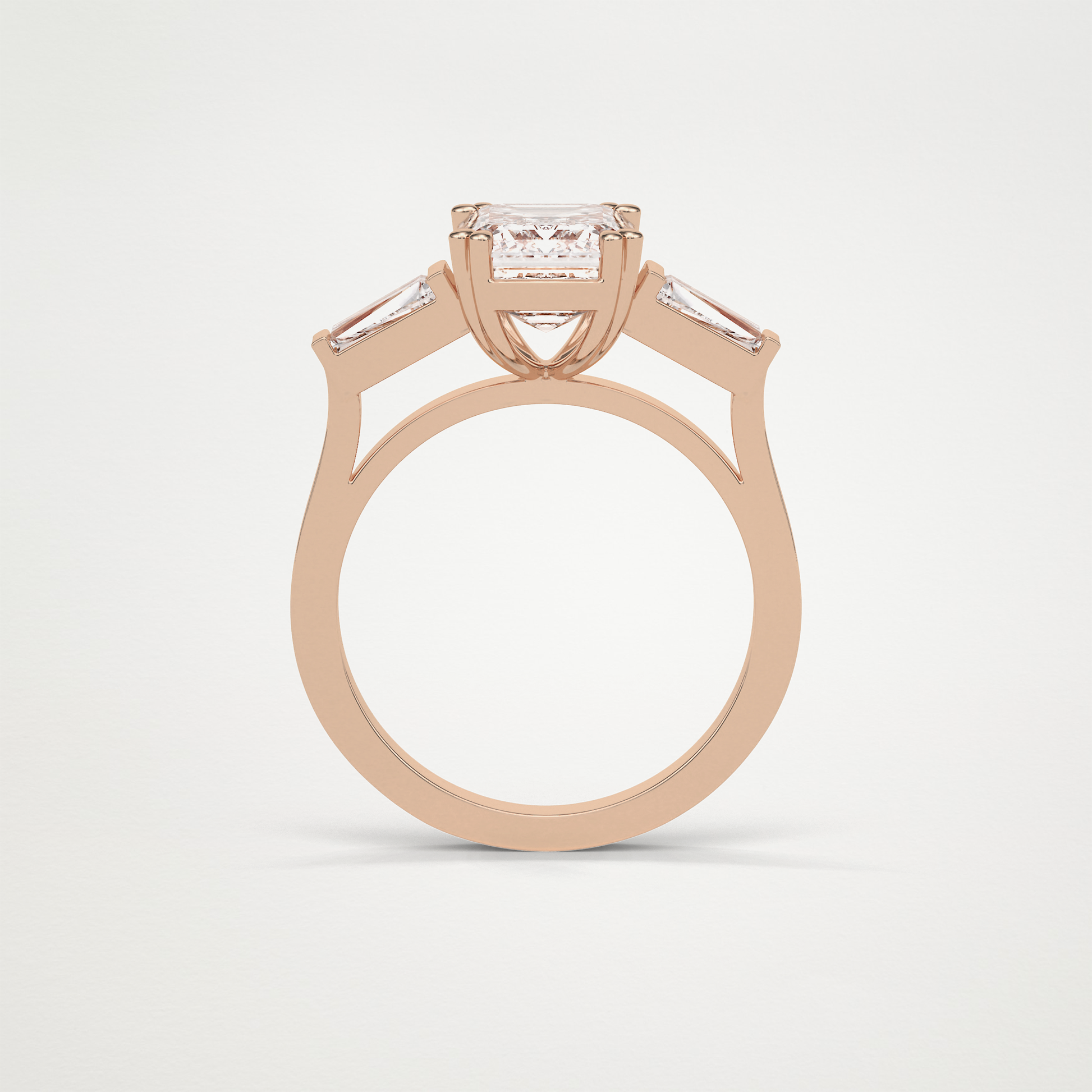 Emerald 3 Stone Moissanite Engagement Ring – 2.30 CT Lab-Created Brilliance in 10K/14K/18K Gold