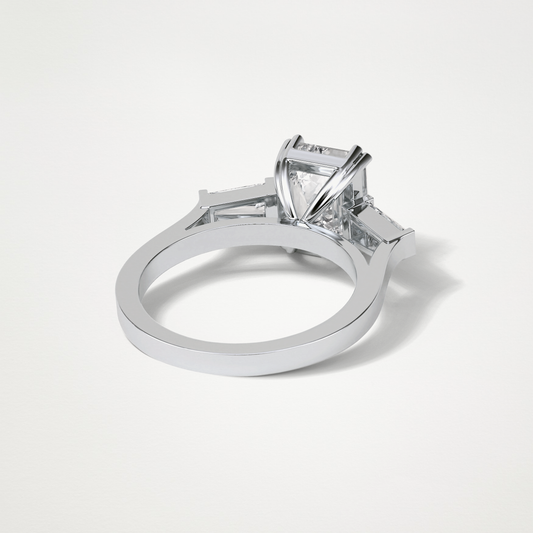 Emerald 3 Stone Moissanite Engagement Ring – 2.30 CT Lab-Created Brilliance in 10K/14K/18K Gold
