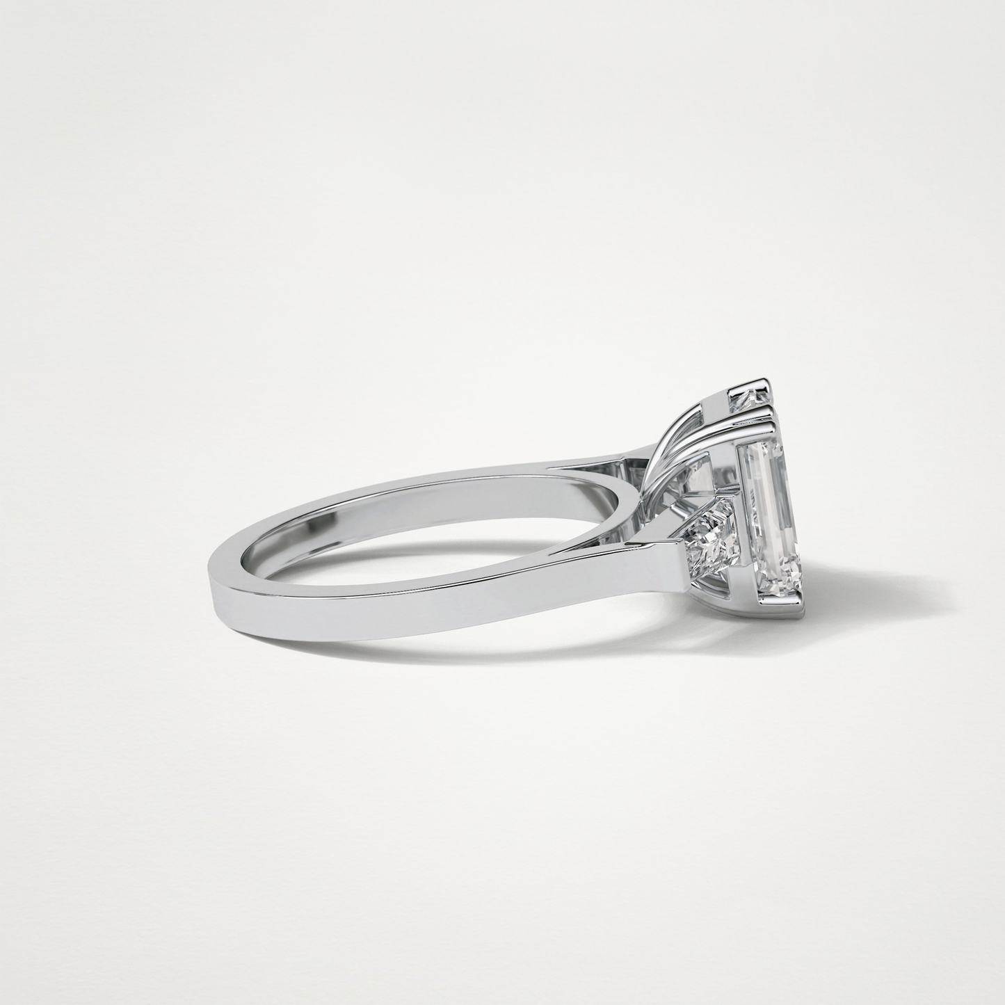 Emerald 3 Stone Moissanite Engagement Ring – 2.30 CT Lab-Created Brilliance in 10K/14K/18K Gold