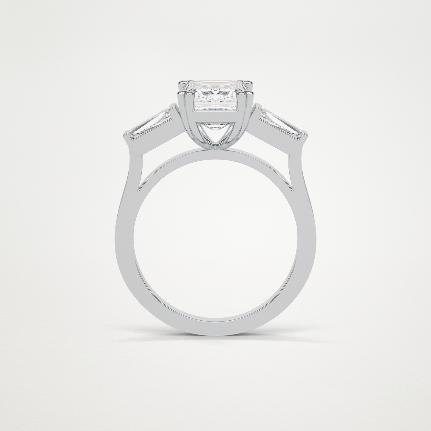 Emerald 3 Stone Moissanite Engagement Ring – 2.30 CT Lab-Created Brilliance in 10K/14K/18K Gold