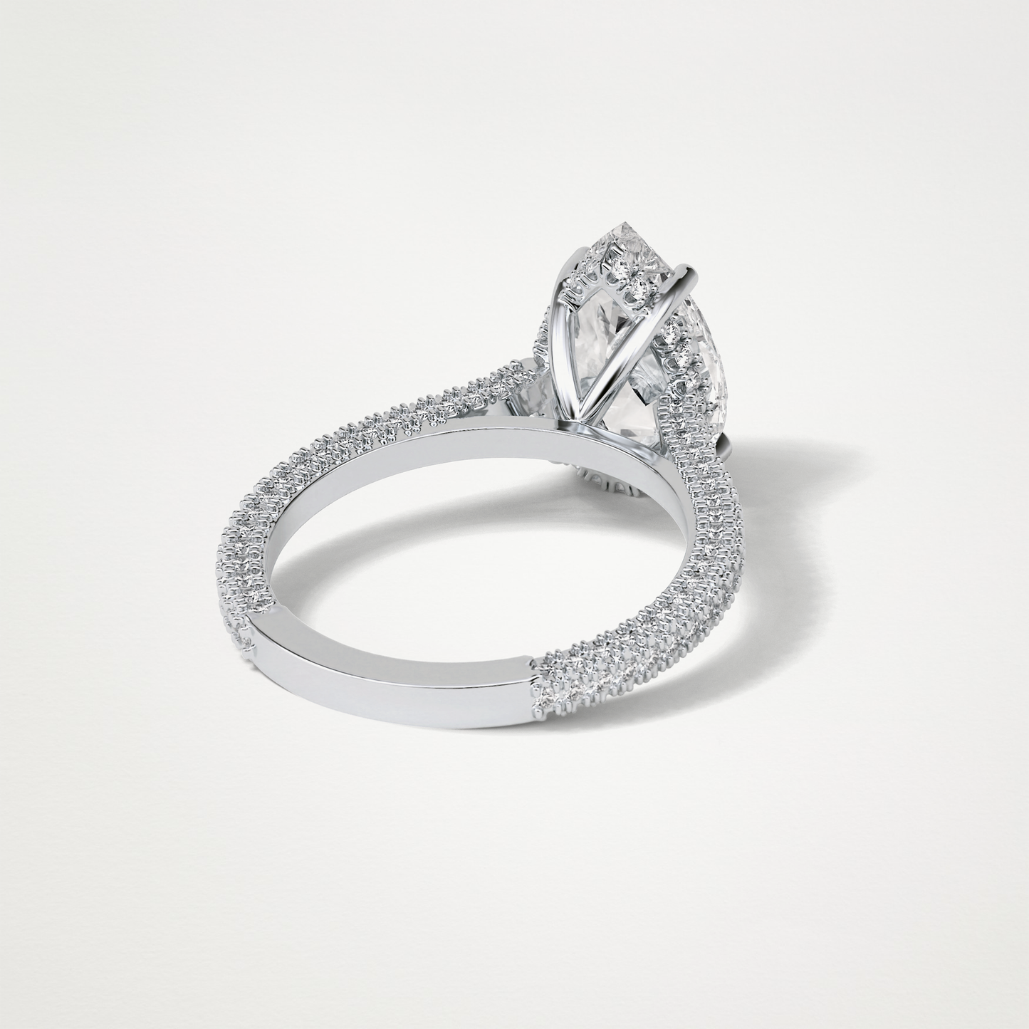 Pear Hidden Halo & Pave Moissanite Engagement Ring – 3.1 CT Lab-Created Brilliance in 10K/14K/18K Gold