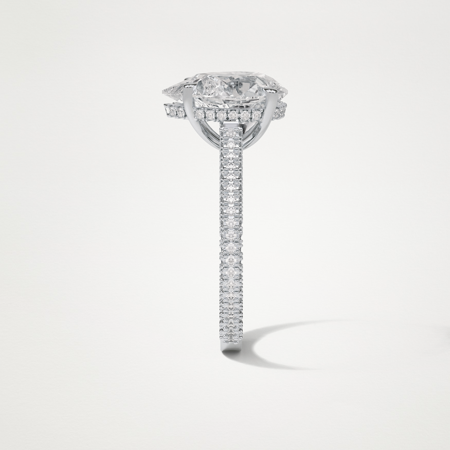 Pear Hidden Halo & Pave Moissanite Engagement Ring – 3.1 CT Lab-Created Brilliance in 10K/14K/18K Gold