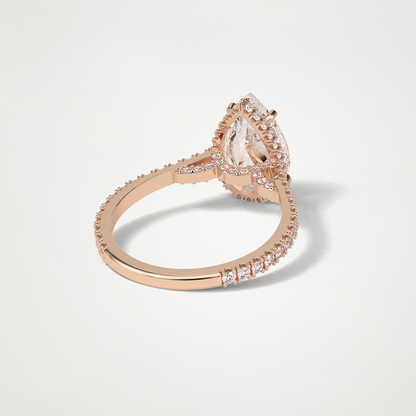 Pear Hidden Halo & Pave Moissanite Engagement Ring – 2.8 CT Lab-Created Brilliance in 10K/14K/18K Gold