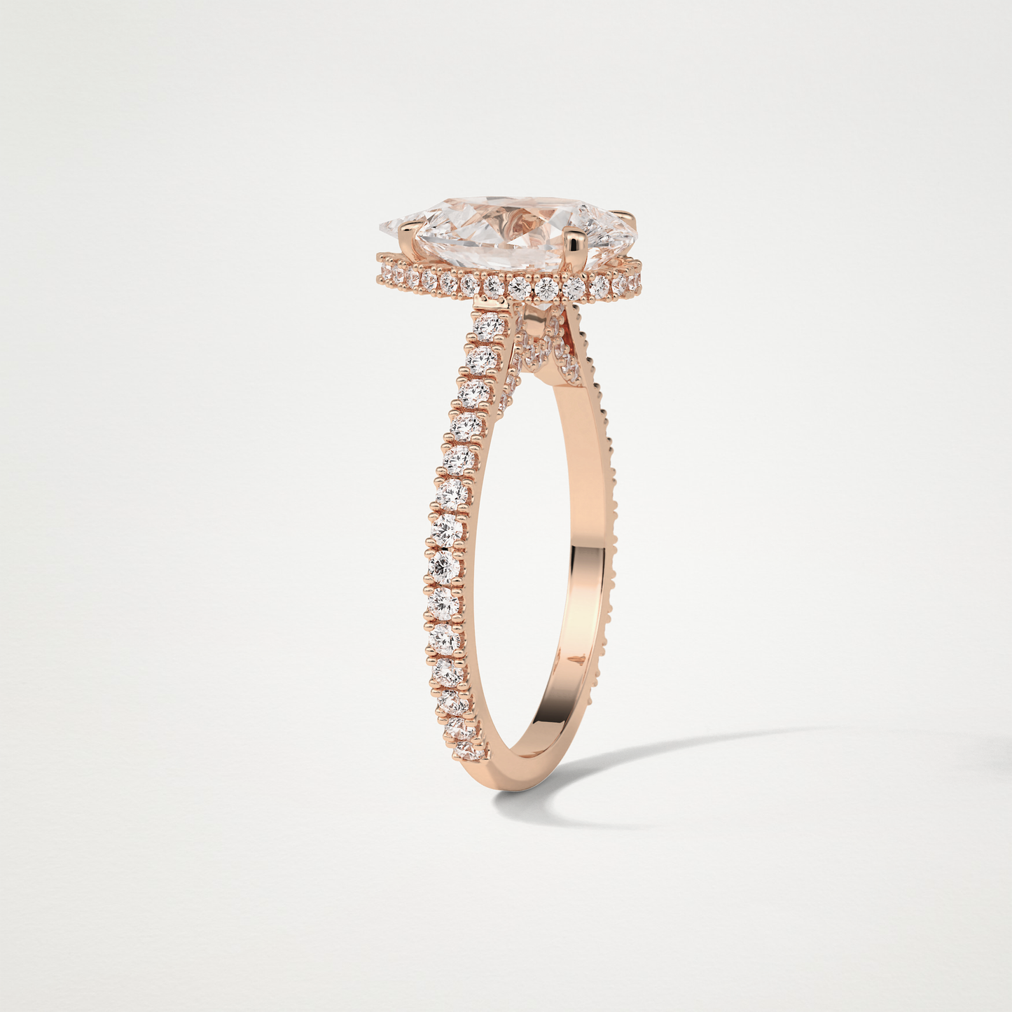 Pear Hidden Halo & Pave Moissanite Engagement Ring – 2.8 CT Lab-Created Brilliance in 10K/14K/18K Gold