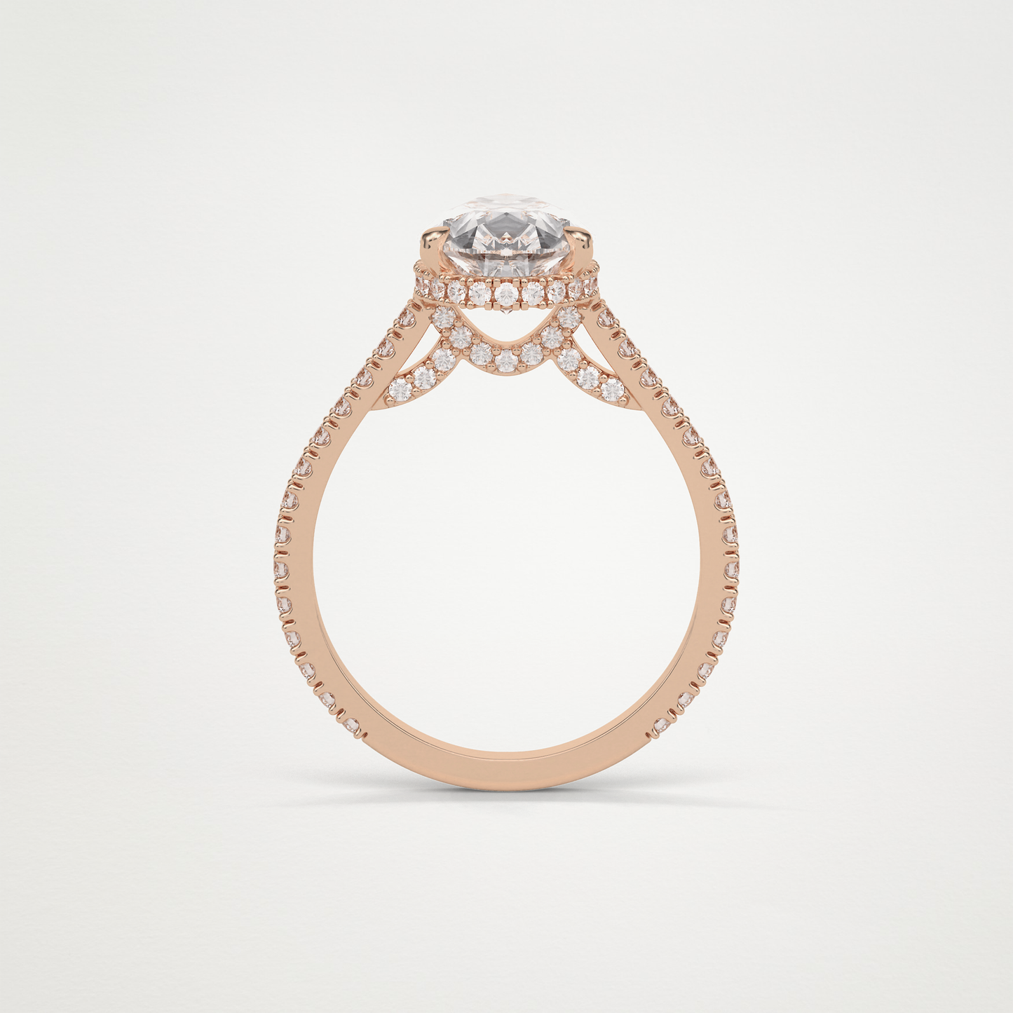 Pear Hidden Halo & Pave Moissanite Engagement Ring – 2.8 CT Lab-Created Brilliance in 10K/14K/18K Gold