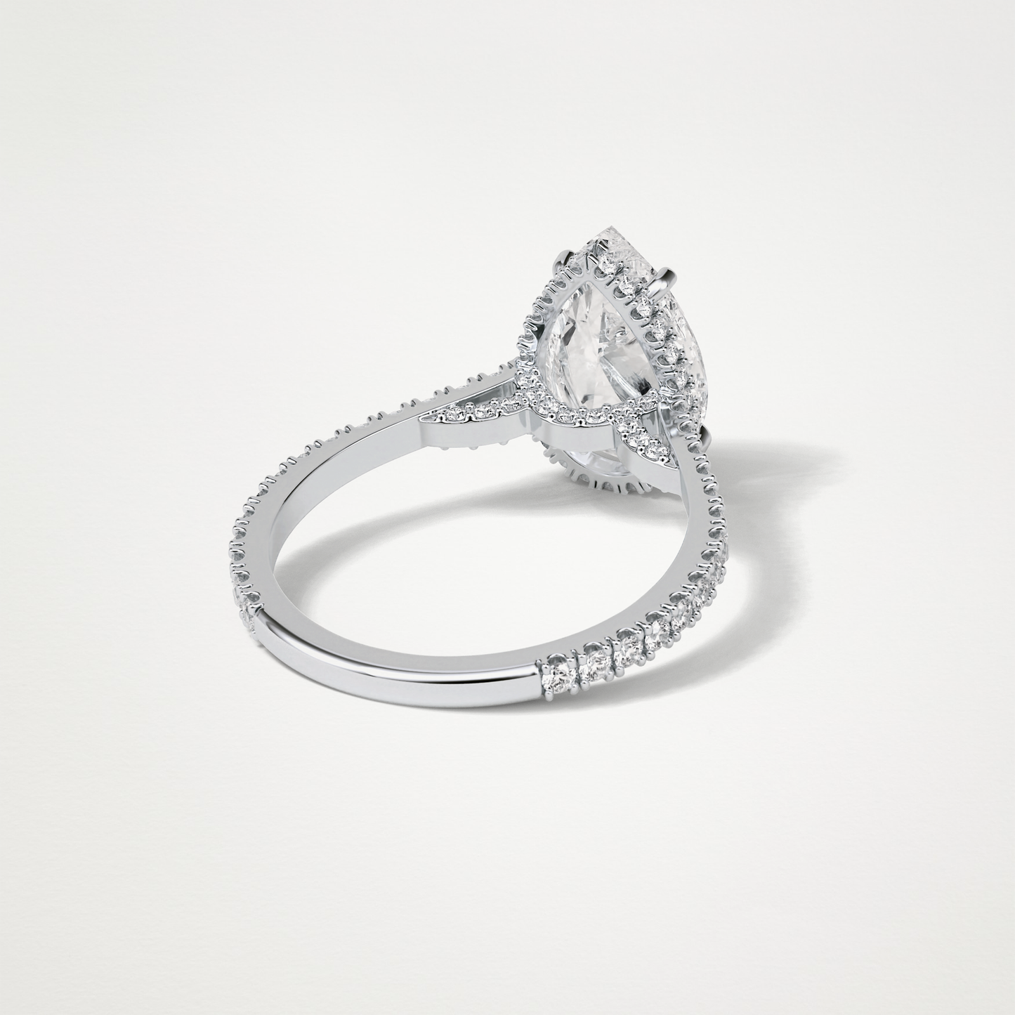 Pear Hidden Halo & Pave Moissanite Engagement Ring – 2.8 CT Lab-Created Brilliance in 10K/14K/18K Gold