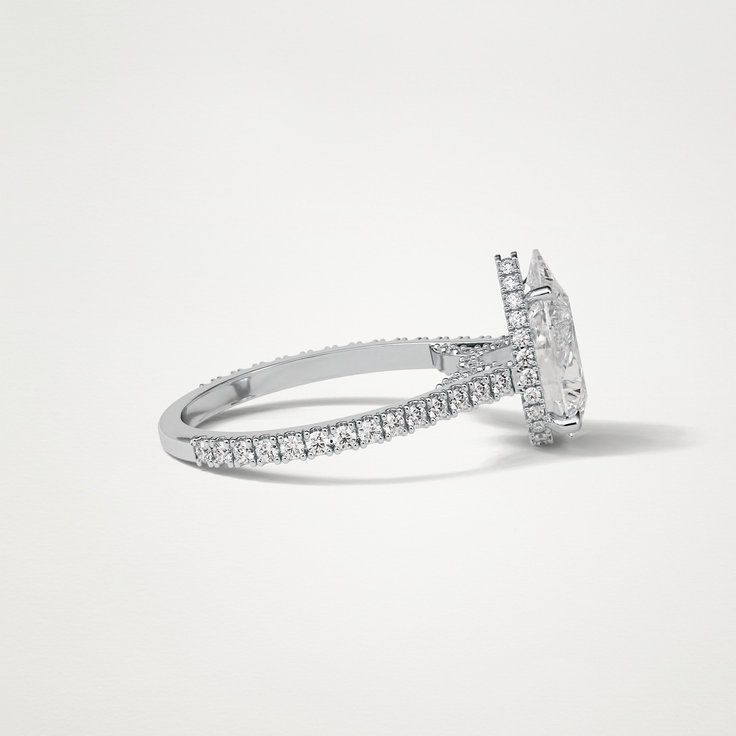 Pear Hidden Halo & Pave Moissanite Engagement Ring – 2.8 CT Lab-Created Brilliance in 10K/14K/18K Gold