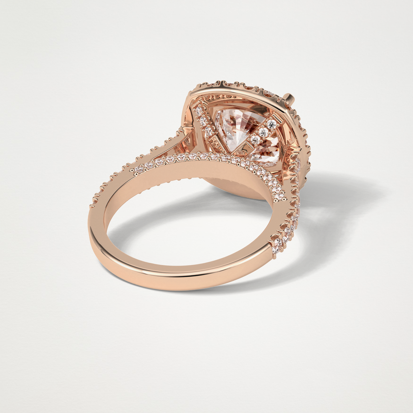 Cushion Halo & Pave Moissanite Engagement Ring – 4 CT Lab-Created Brilliance in 10K/14K/18K Gold )