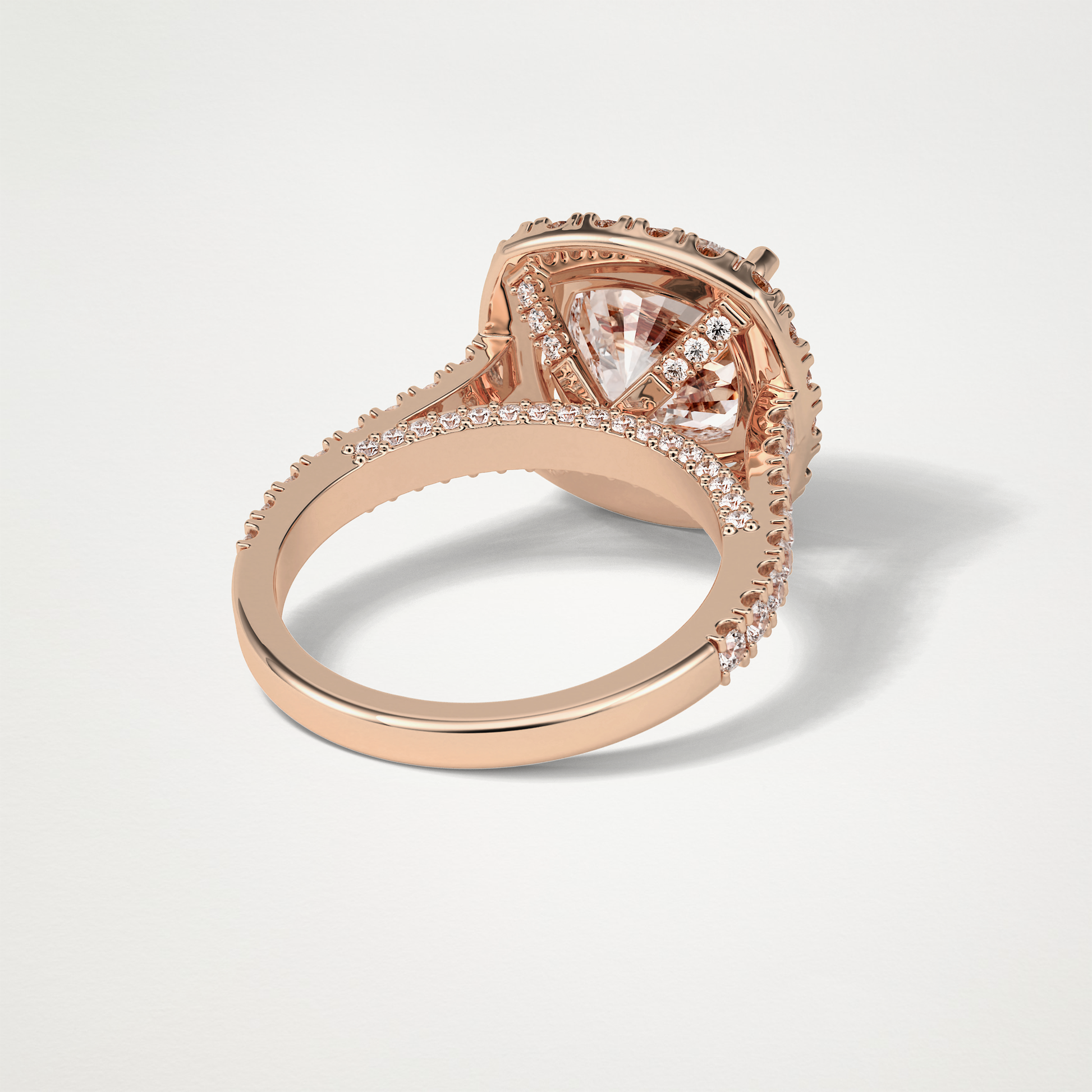 Cushion Halo & Pave Moissanite Engagement Ring – 4 CT Lab-Created Brilliance in 10K/14K/18K Gold )