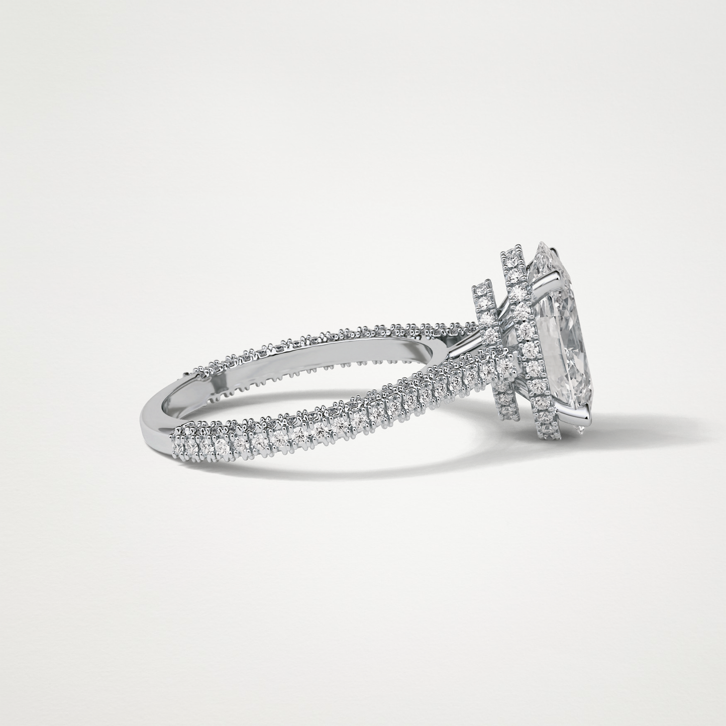 Oval Hidden Halo & Pave Moissanite Engagement Ring – 4 CT Lab-Created Brilliance in 10K/14K/18K Gold