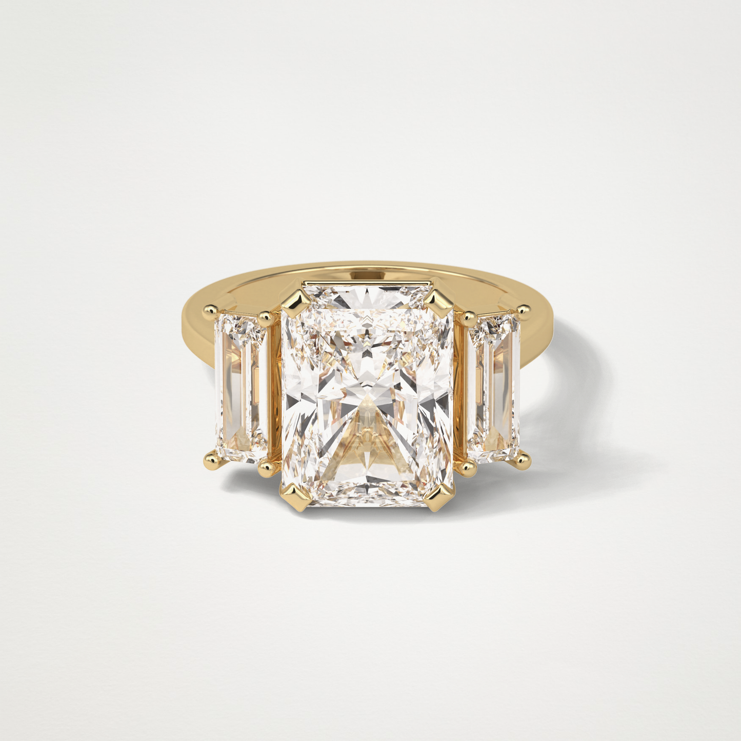 Radiant 3 Stone Moissanite Engagement Ring – 6.2 CT Lab-Created Brilliance in 10K/14K/18K Gold 8