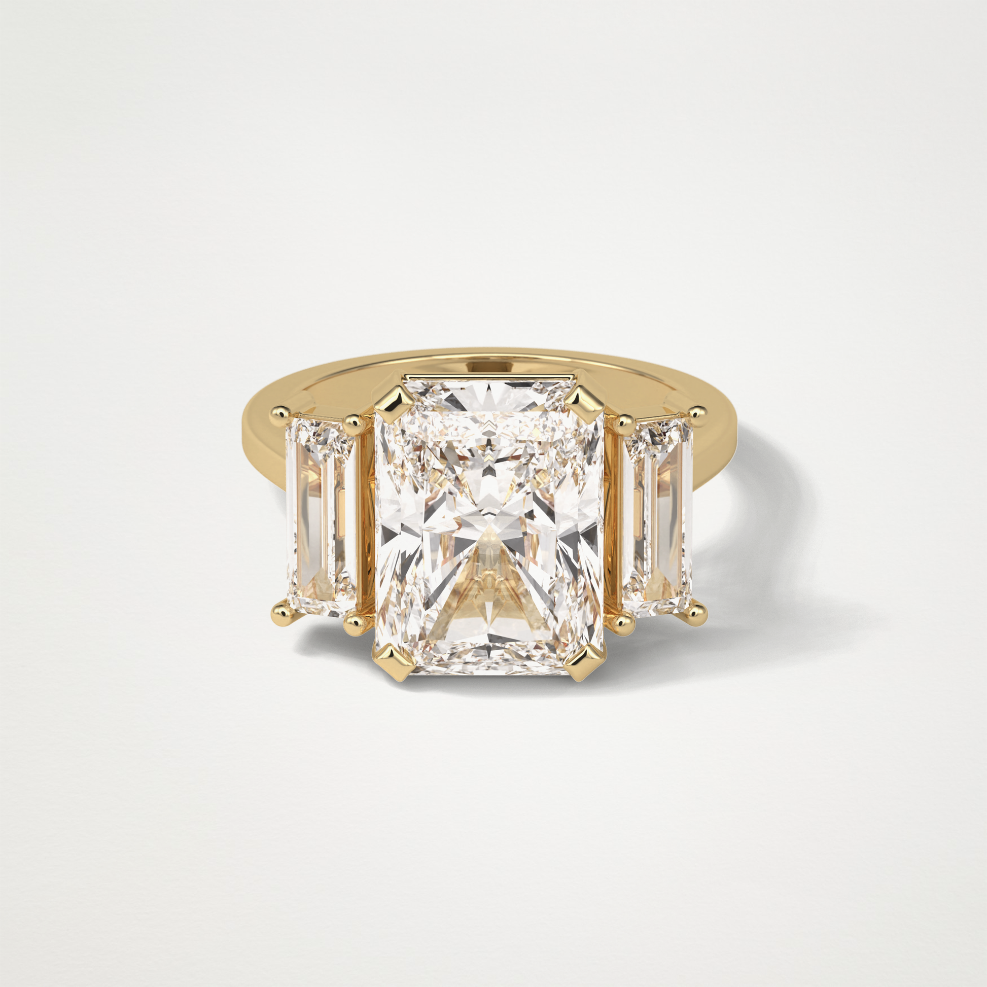 Radiant 3 Stone Moissanite Engagement Ring – 6.2 CT Lab-Created Brilliance in 10K/14K/18K Gold 8