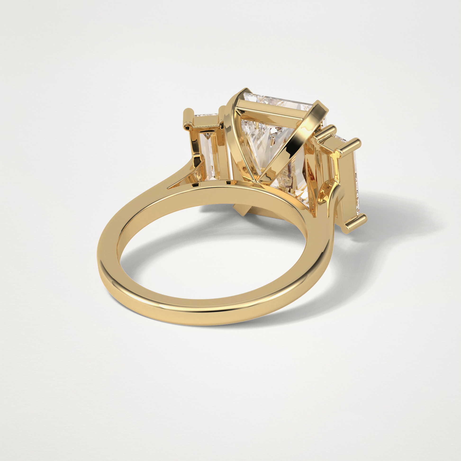 Radiant 3 Stone Moissanite Engagement Ring – 6.2 CT Lab-Created Brilliance in 10K/14K/18K Gold 9