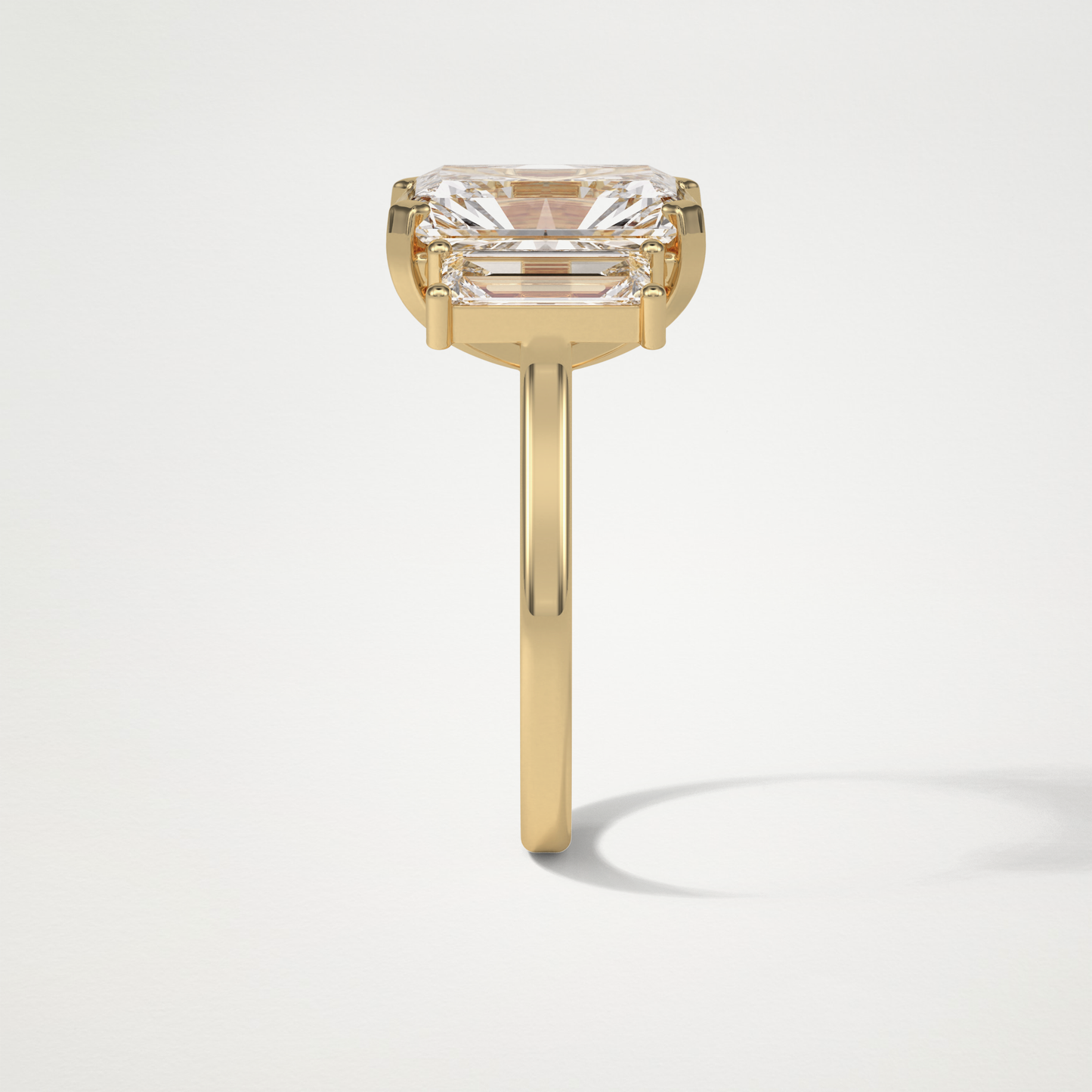 Radiant 3 Stone Moissanite Engagement Ring – 6.2 CT Lab-Created Brilliance in 10K/14K/18K Gold 11