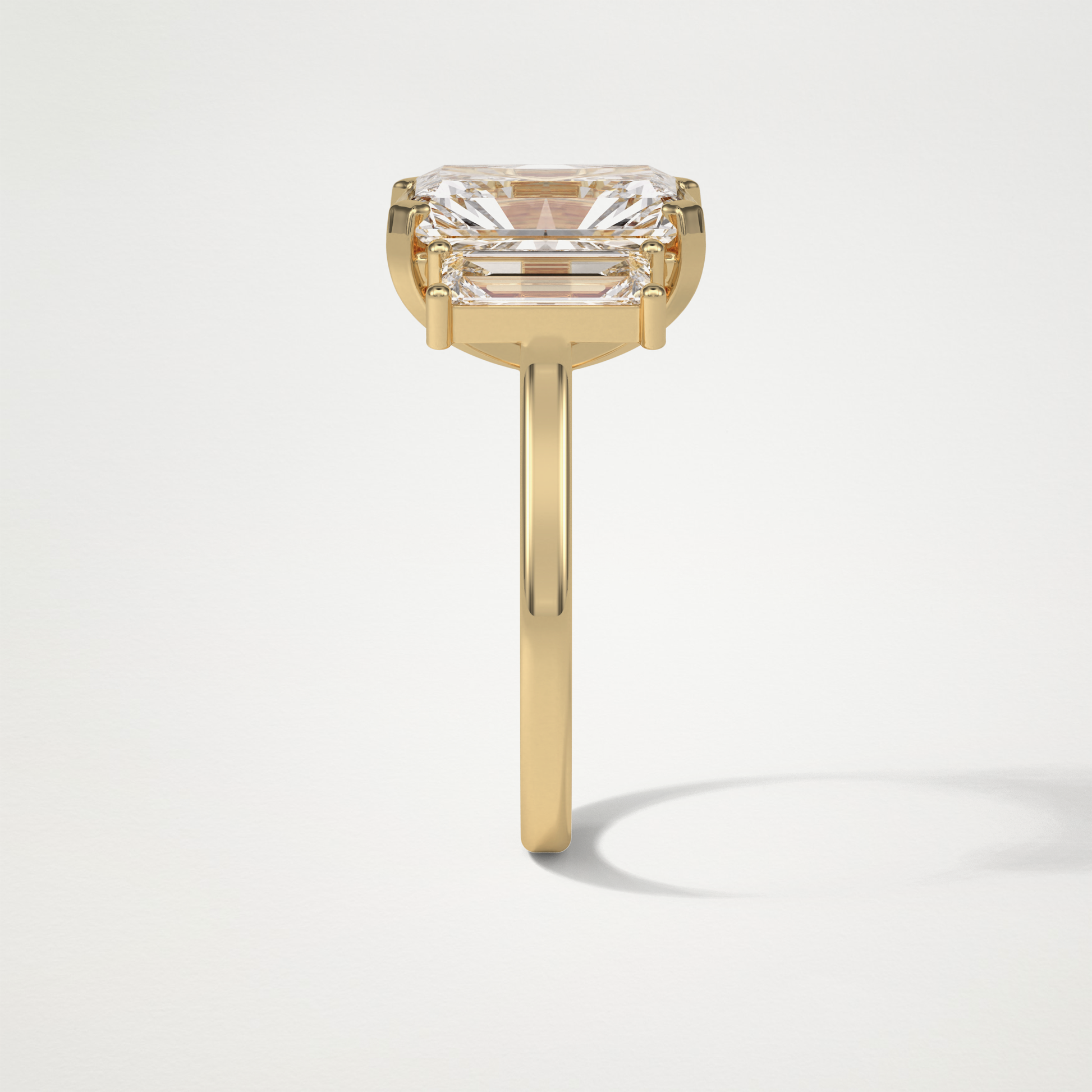 Radiant 3 Stone Moissanite Engagement Ring – 6.2 CT Lab-Created Brilliance in 10K/14K/18K Gold 11