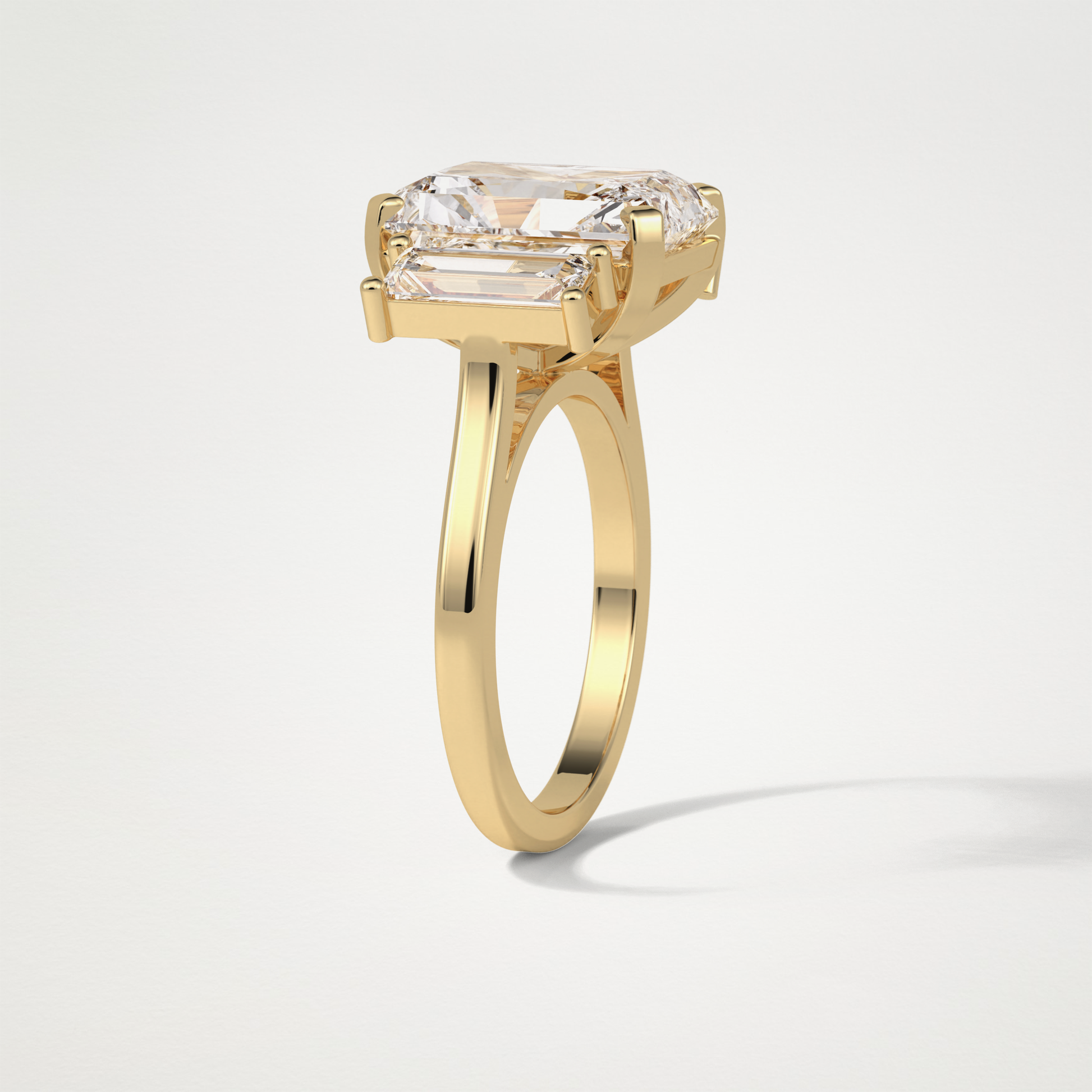 Radiant 3 Stone Moissanite Engagement Ring – 6.2 CT Lab-Created Brilliance in 10K/14K/18K Gold 12