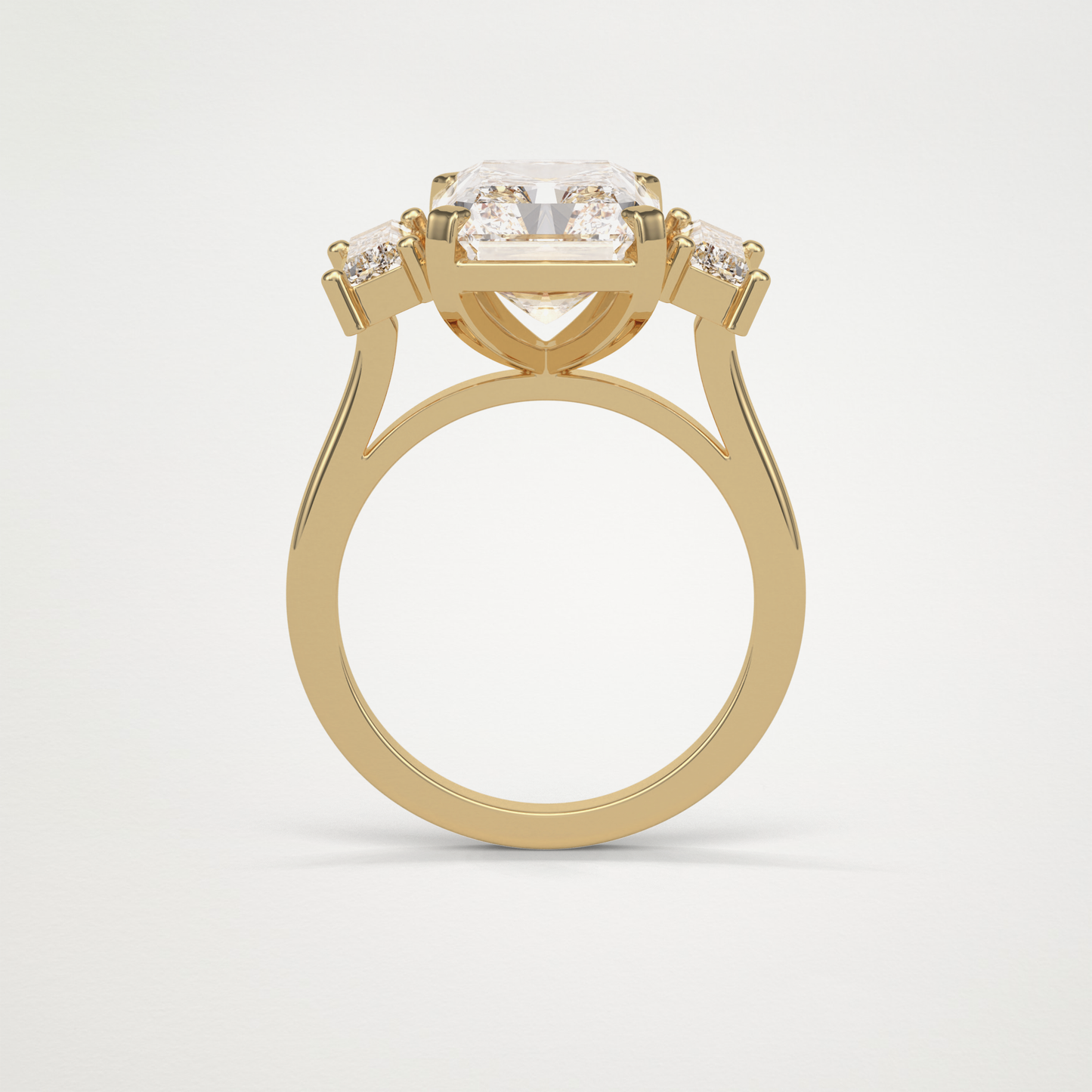 Radiant 3 Stone Moissanite Engagement Ring – 6.2 CT Lab-Created Brilliance in 10K/14K/18K Gold 14