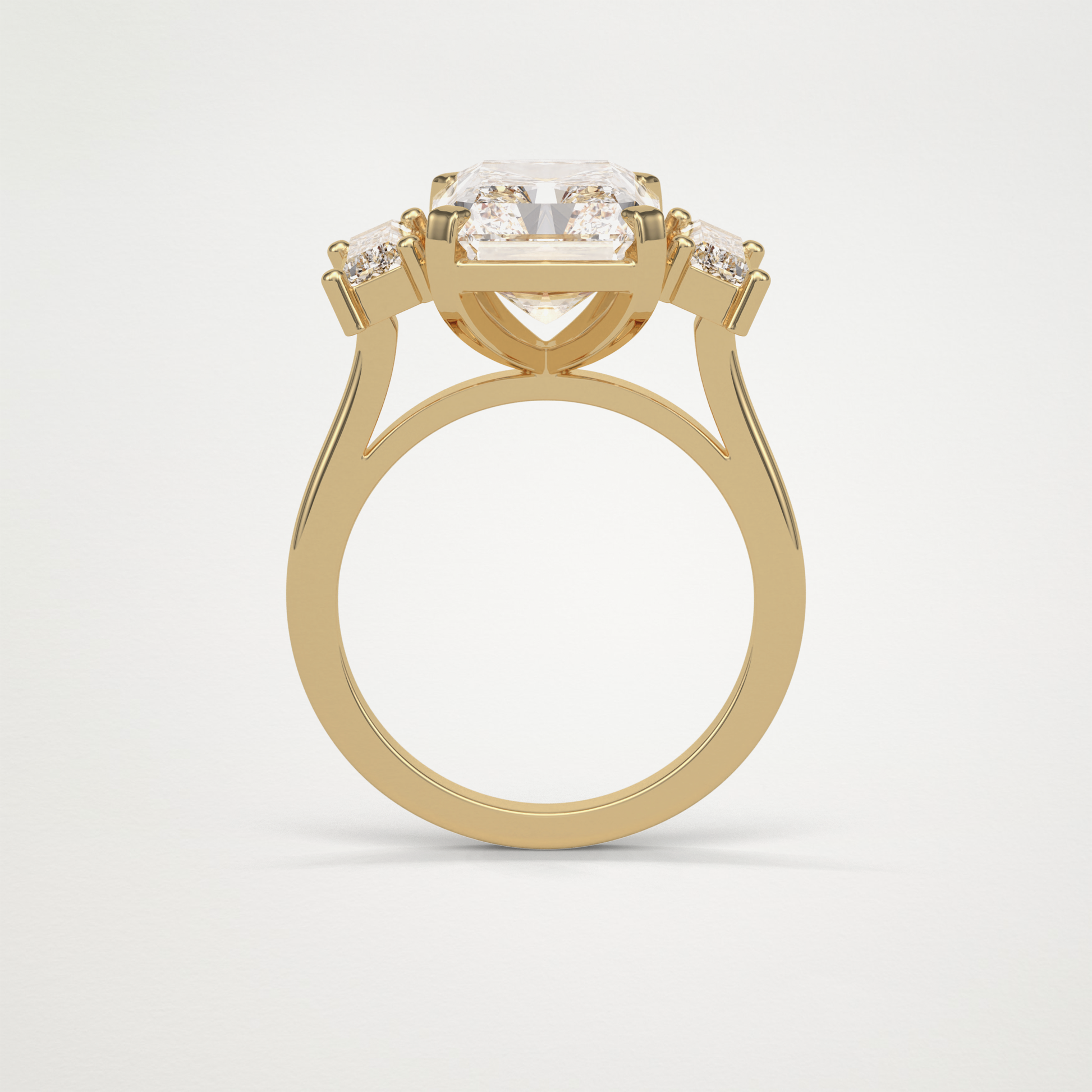 Radiant 3 Stone Moissanite Engagement Ring – 6.2 CT Lab-Created Brilliance in 10K/14K/18K Gold 14