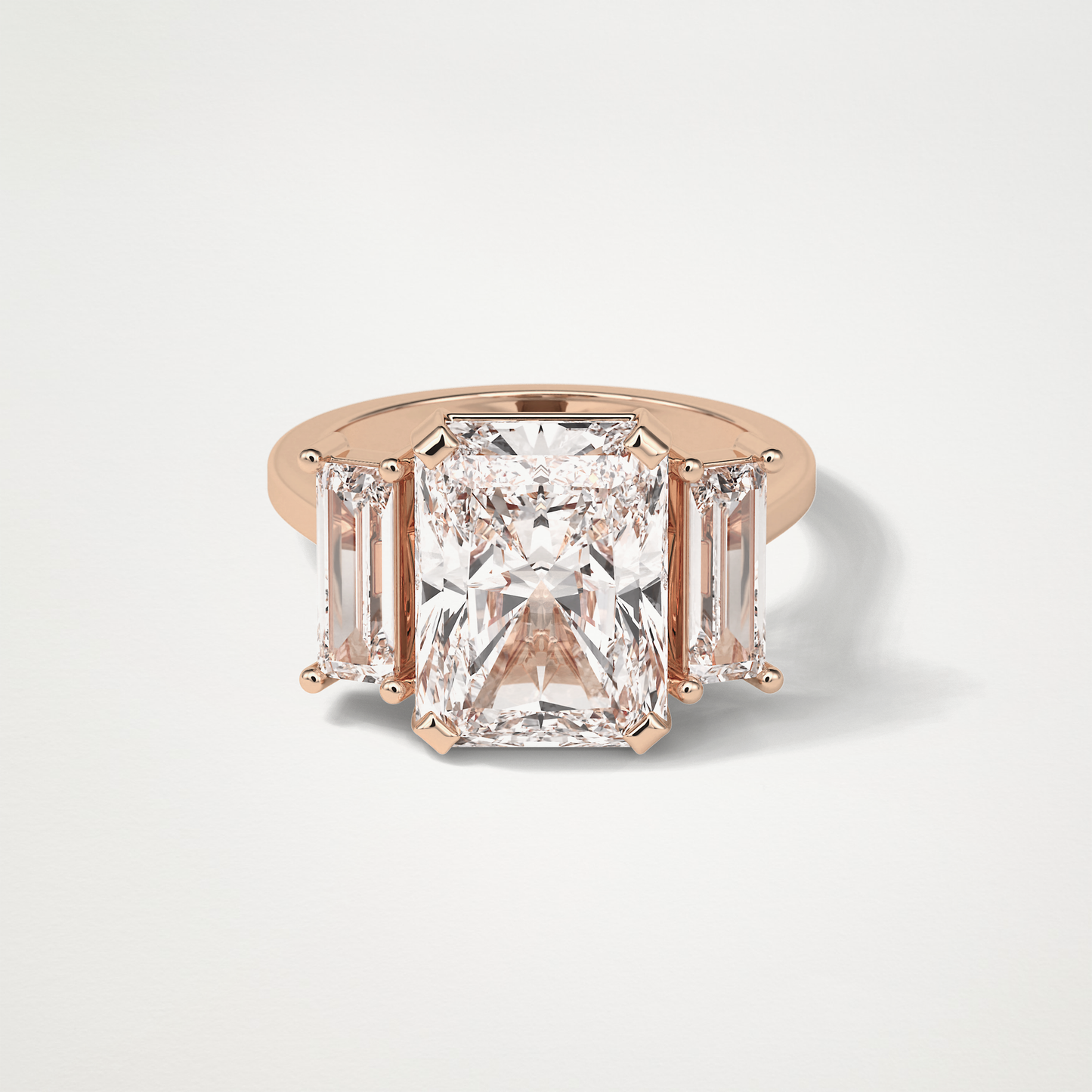 Radiant 3 Stone Moissanite Engagement Ring – 6.2 CT Lab-Created Brilliance in 10K/14K/18K Gold 15