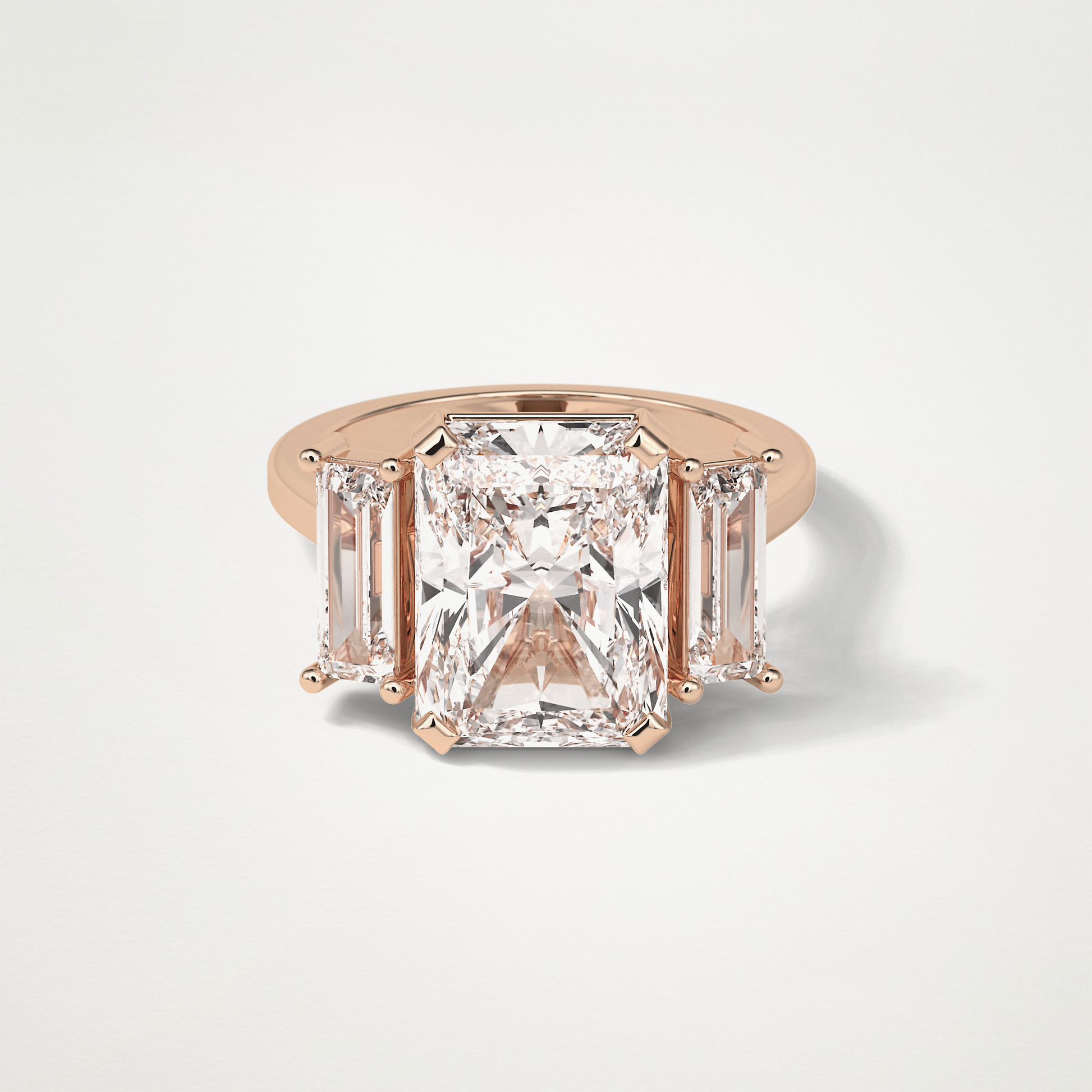 Radiant 3 Stone Moissanite Engagement Ring – 6.2 CT Lab-Created Brilliance in 10K/14K/18K Gold 15