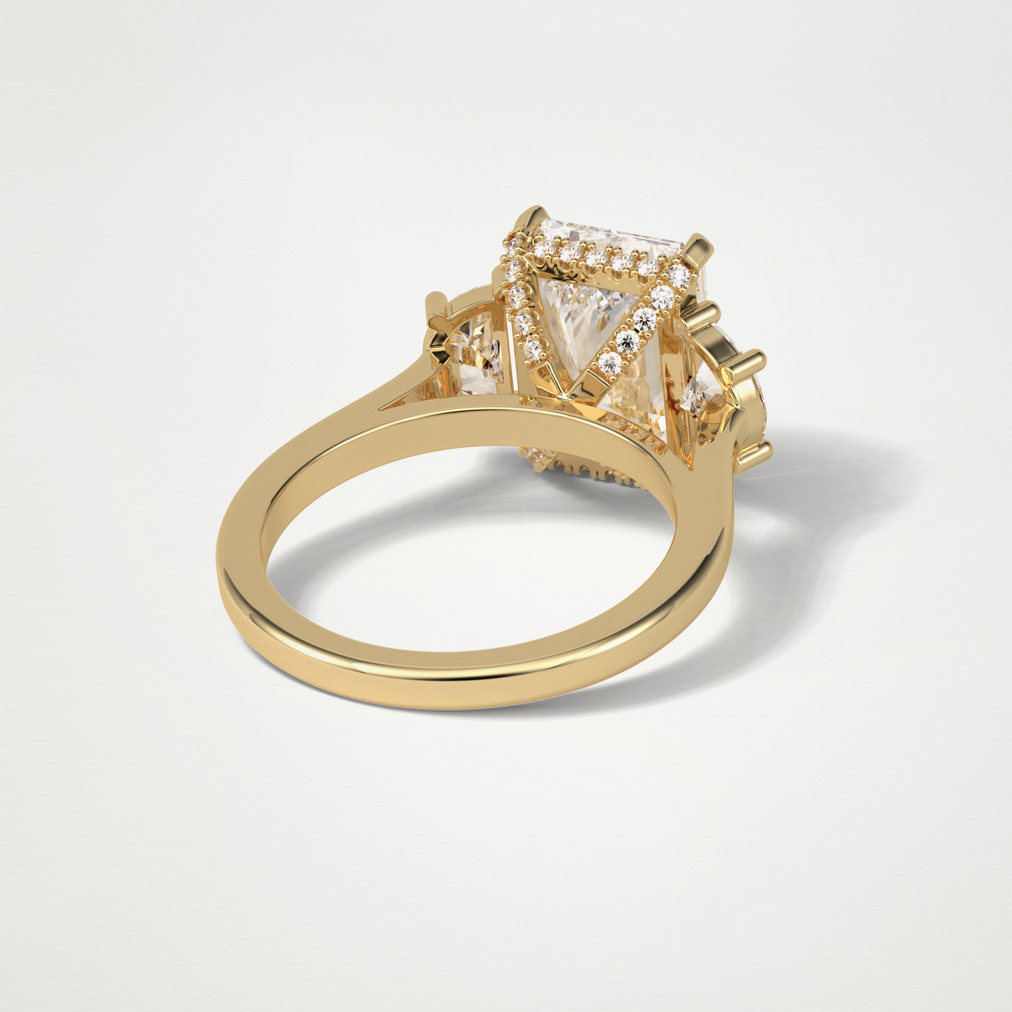 Radiant 3 Stone Moissanite Engagement Ring – 4.4 CT Lab-Created Brilliance in 10K/14K/18K Gold