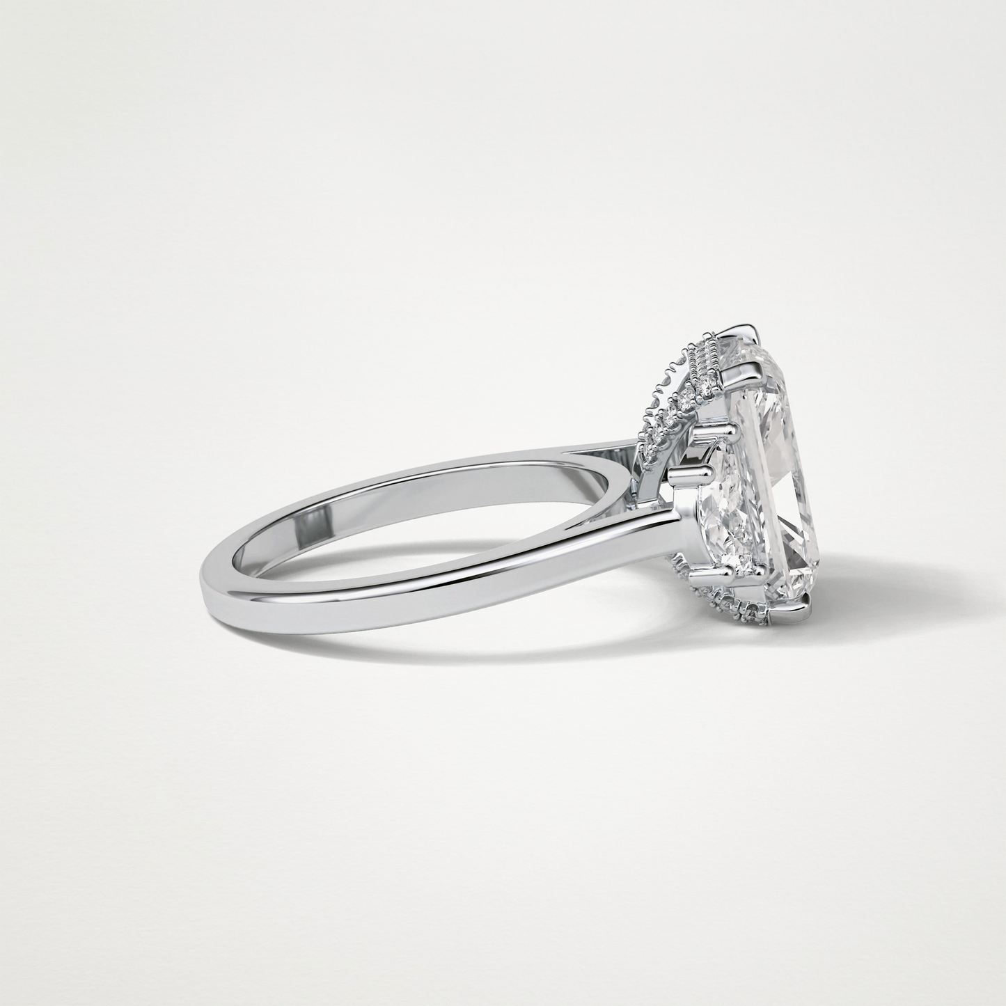 Radiant 3 Stone Moissanite Engagement Ring – 4.4 CT Lab-Created Brilliance in 10K/14K/18K Gold