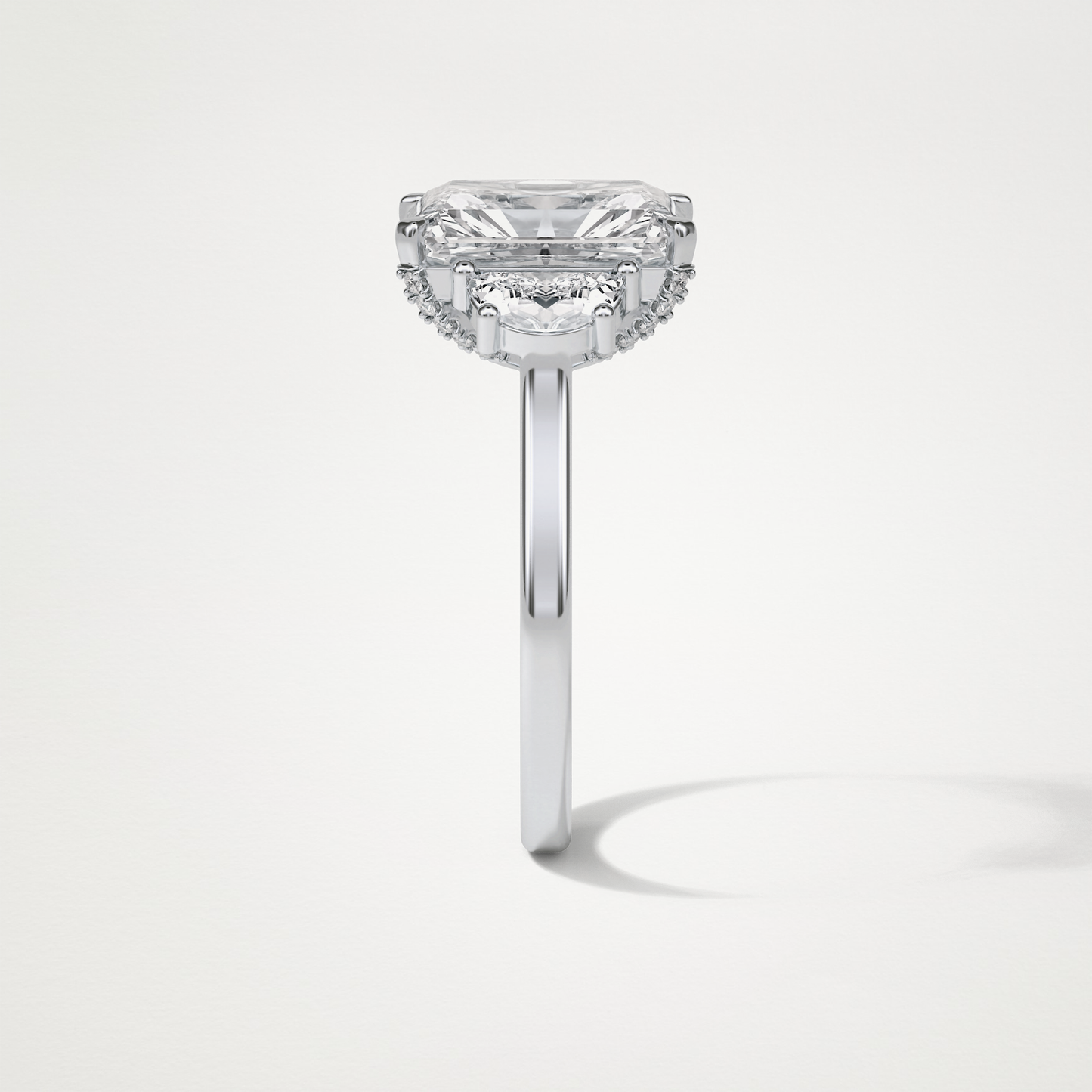 Radiant 3 Stone Moissanite Engagement Ring – 4.4 CT Lab-Created Brilliance in 10K/14K/18K Gold