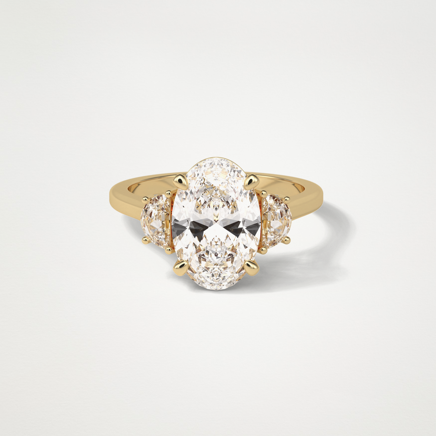 Oval Three Stone Moissanite Engagement Ring – 4 CT Lab-Created Brilliance in 10K/14K/18K Gold 8