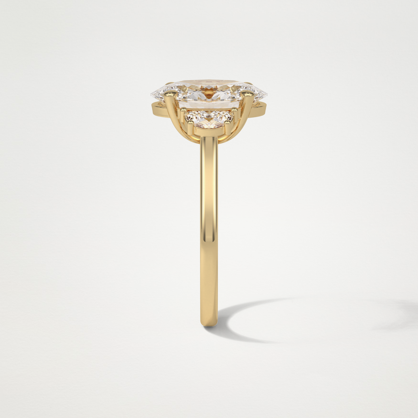 Oval Three Stone Moissanite Engagement Ring – 4 CT Lab-Created Brilliance in 10K/14K/18K Gold 11
