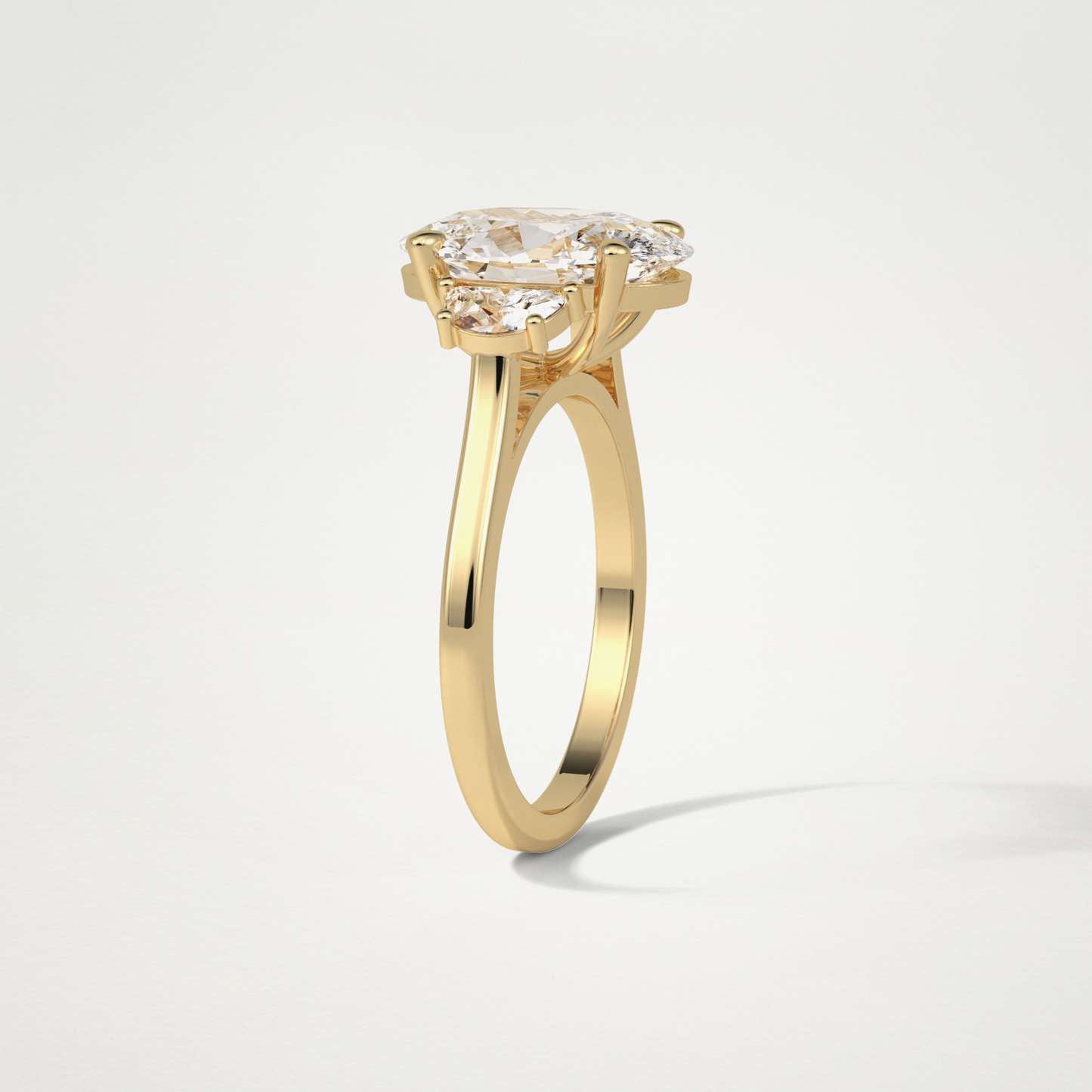 Oval Three Stone Moissanite Engagement Ring – 4 CT Lab-Created Brilliance in 10K/14K/18K Gold 12