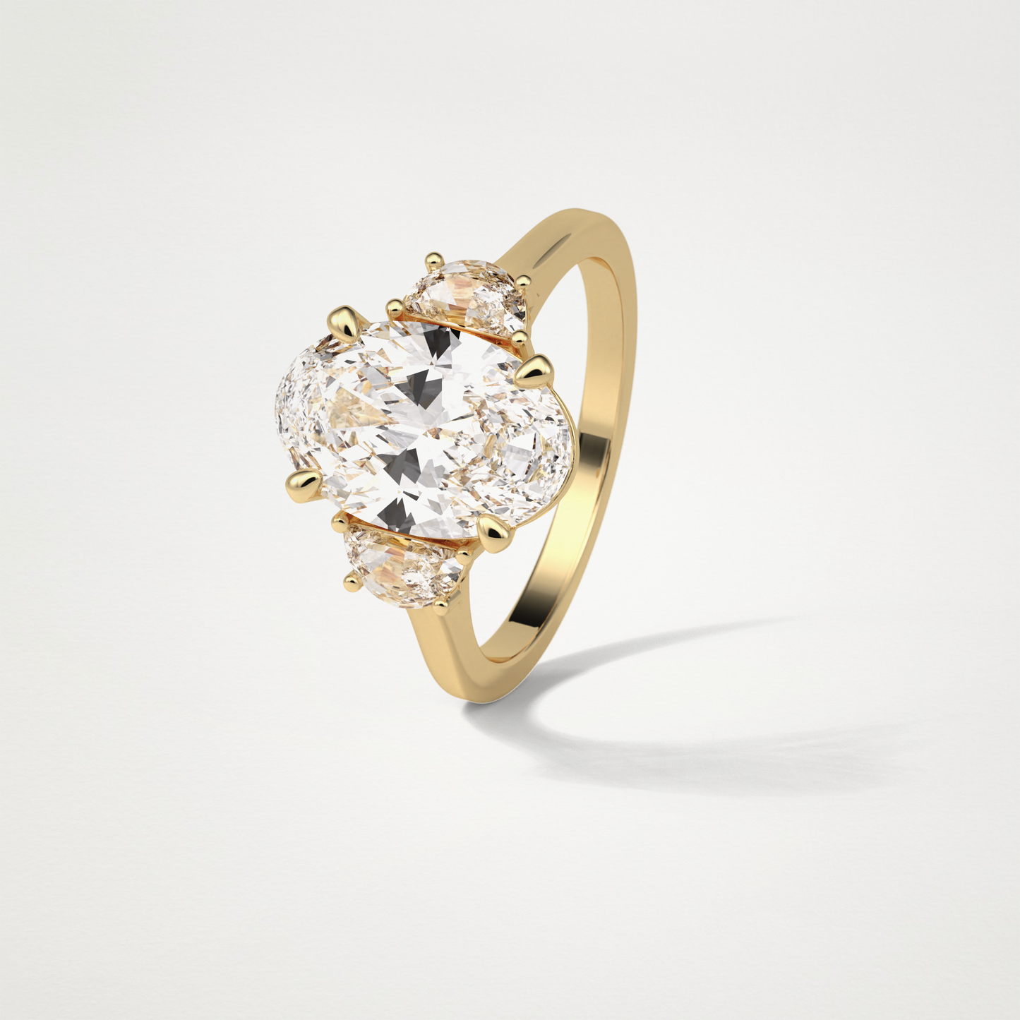 Oval Three Stone Moissanite Engagement Ring – 4 CT Lab-Created Brilliance in 10K/14K/18K Gold 13
