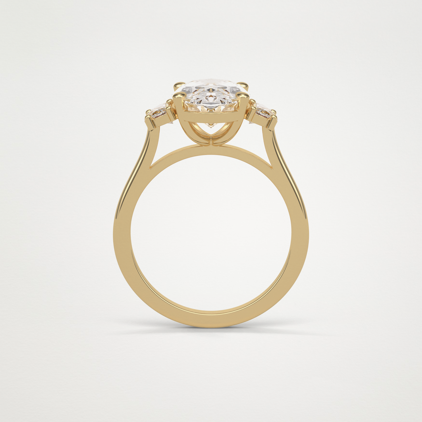 Oval Three Stone Moissanite Engagement Ring – 4 CT Lab-Created Brilliance in 10K/14K/18K Gold 14