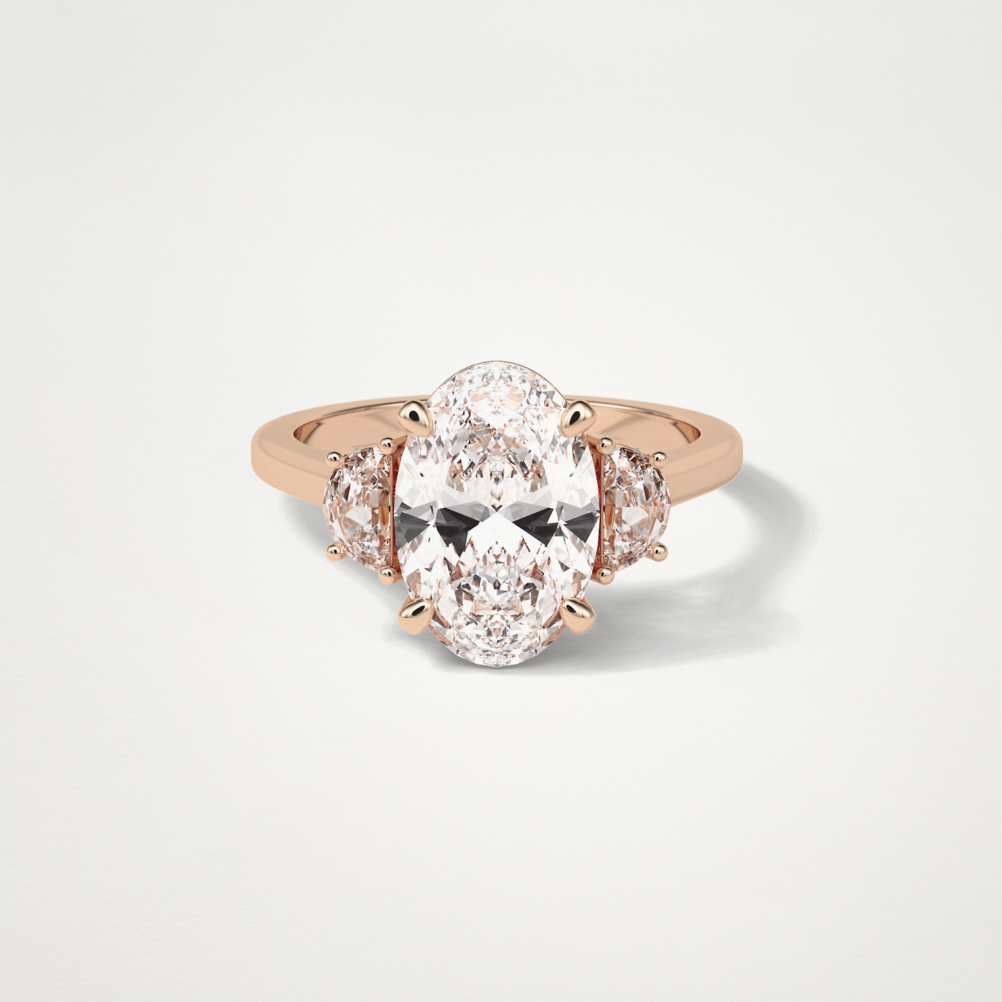 Oval Three Stone Moissanite Engagement Ring – 4 CT Lab-Created Brilliance in 10K/14K/18K Gold 15
