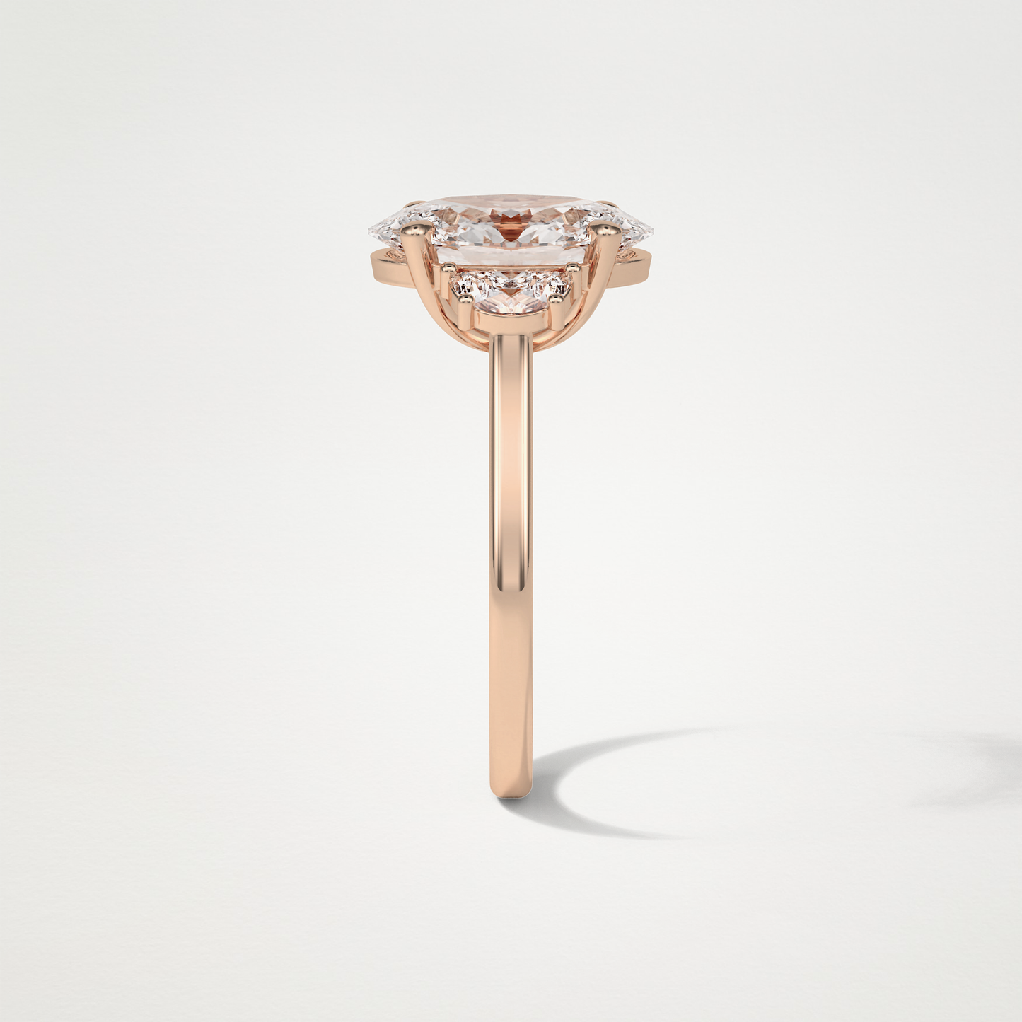 Oval Three Stone Moissanite Engagement Ring – 4 CT Lab-Created Brilliance in 10K/14K/18K Gold 18