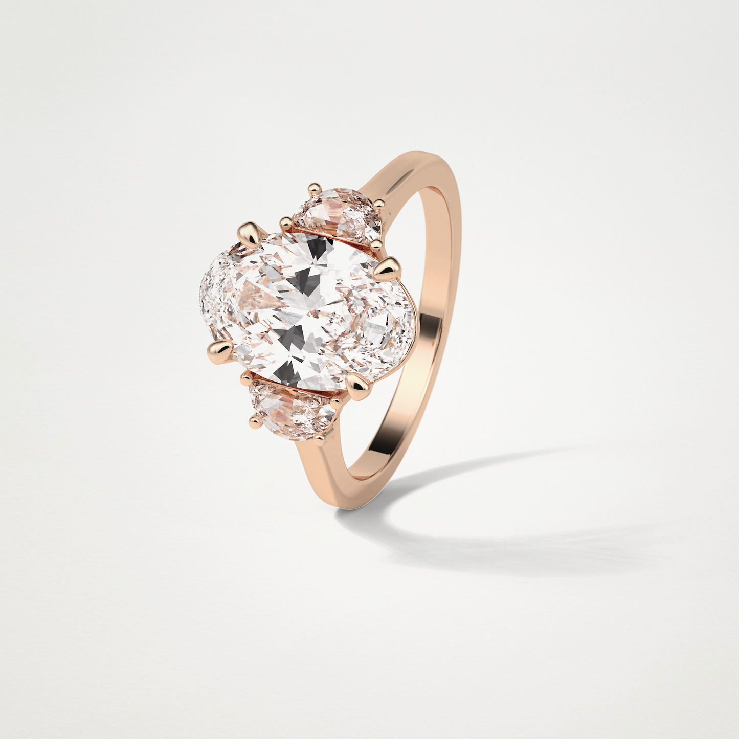 Oval Three Stone Moissanite Engagement Ring – 4 CT Lab-Created Brilliance in 10K/14K/18K Gold 20