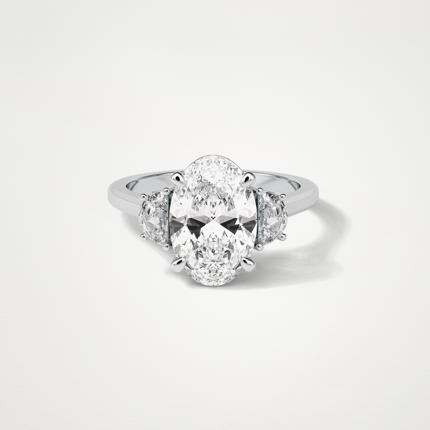 Oval Three Stone Moissanite Engagement Ring – 4 CT Lab-Created Brilliance in 10K/14K/18K Gold 1