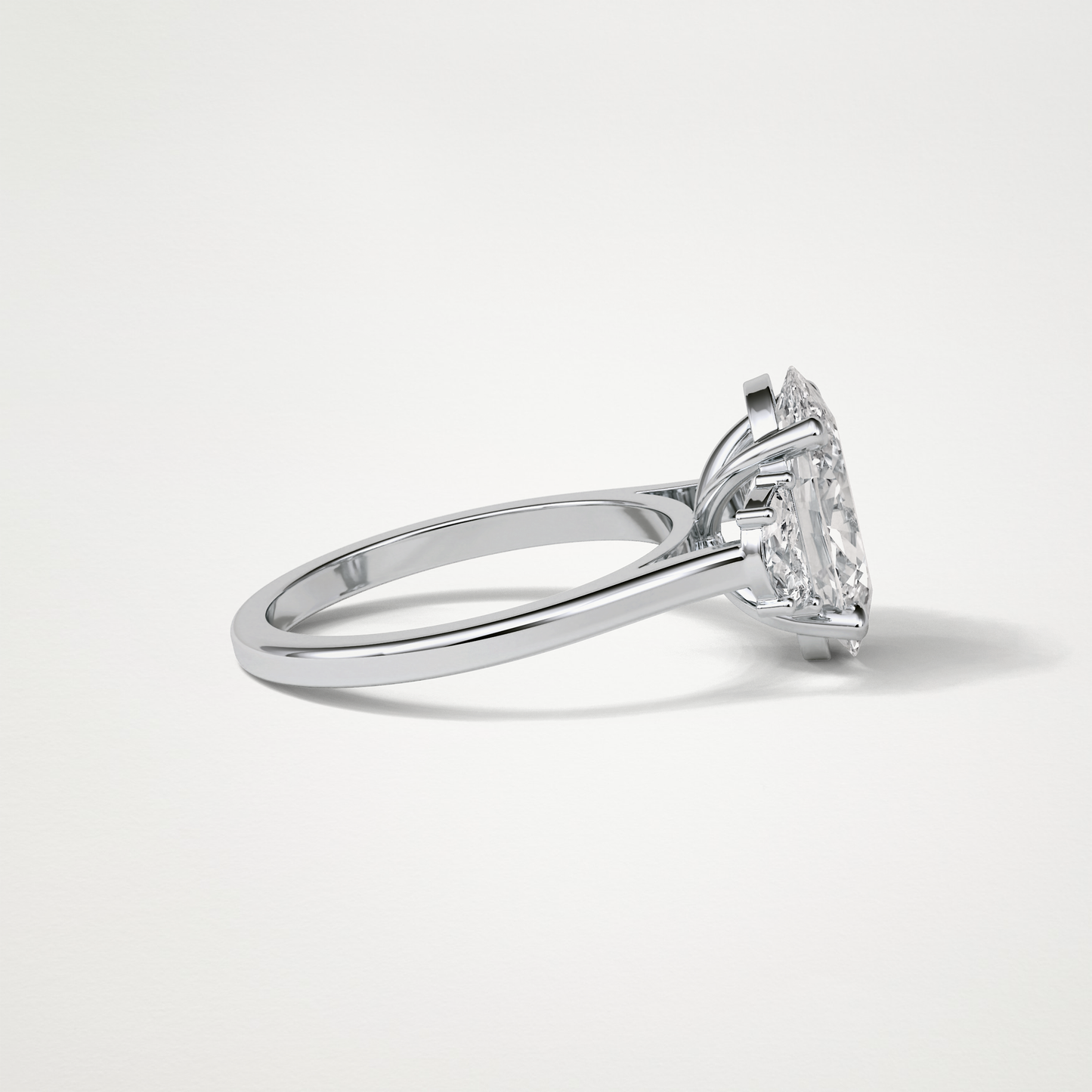 Oval Three Stone Moissanite Engagement Ring – 4 CT Lab-Created Brilliance in 10K/14K/18K Gold 3