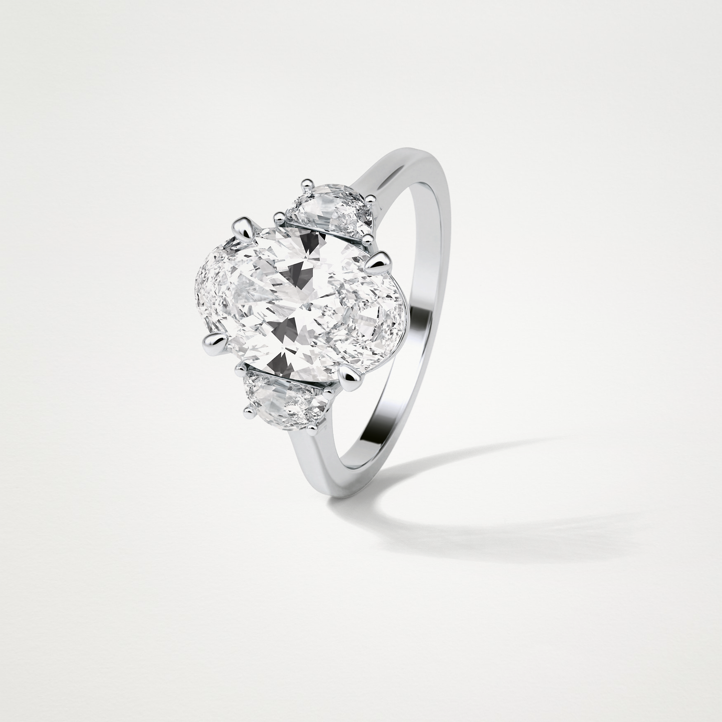 Oval Three Stone Moissanite Engagement Ring – 4 CT Lab-Created Brilliance in 10K/14K/18K Gold 6