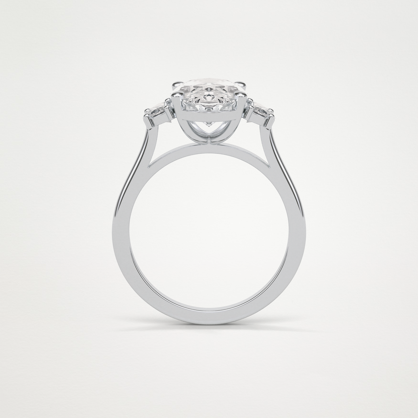 Oval Three Stone Moissanite Engagement Ring – 4 CT Lab-Created Brilliance in 10K/14K/18K Gold 7