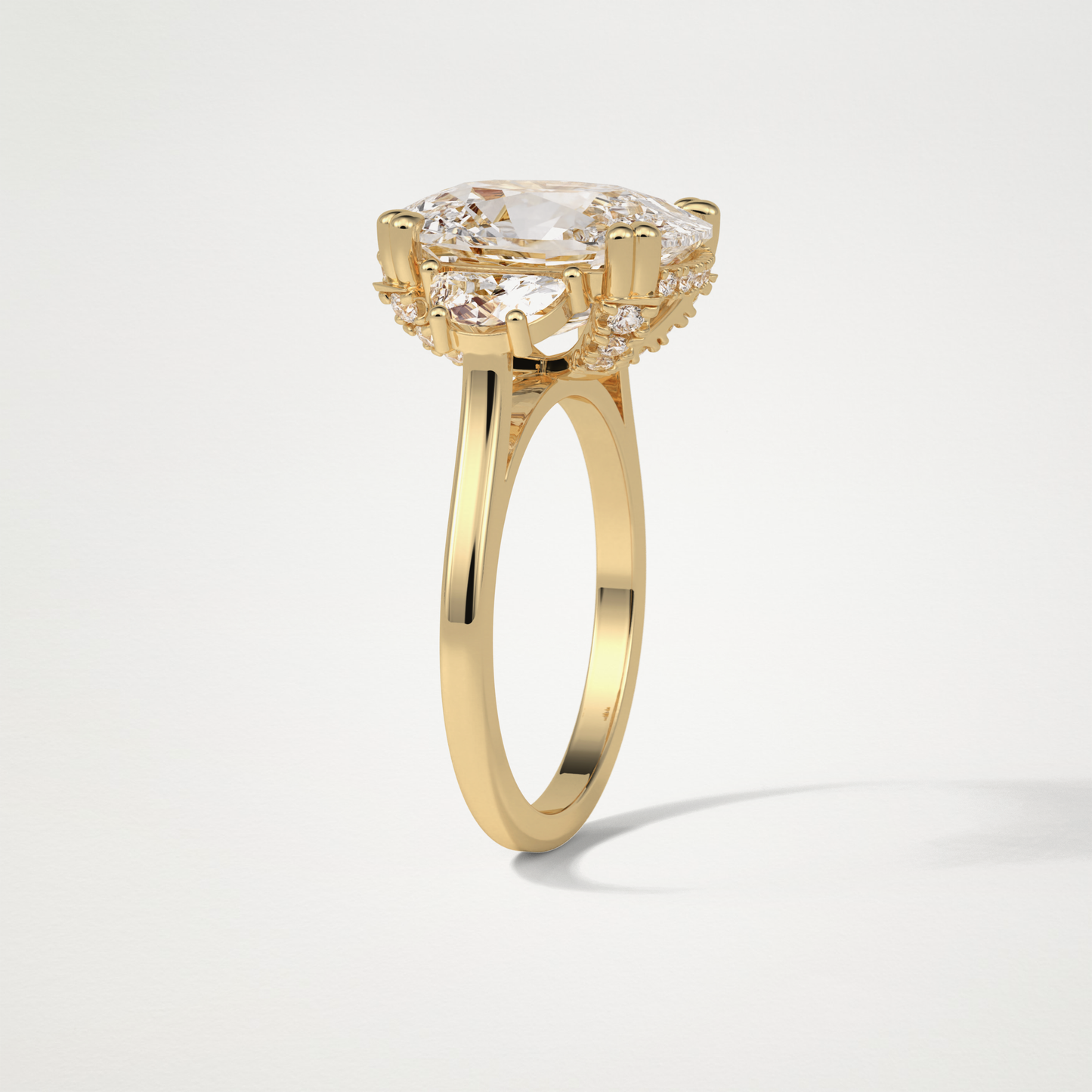 Cushion Three Stones Moissanite Engagement Ring – 6.3 CT Lab-Created Brilliance in 10K/14K/18K Gold 12