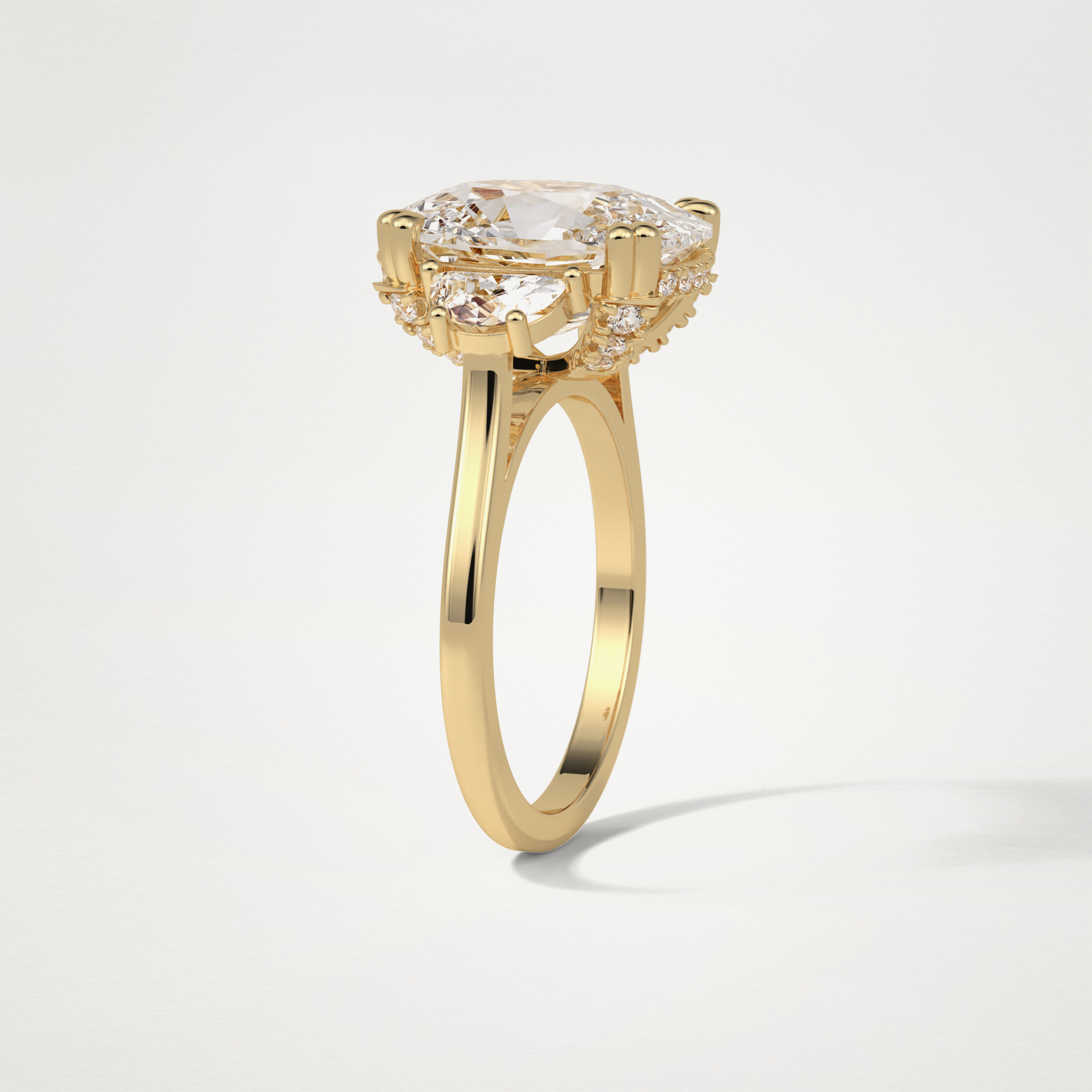 Cushion Three Stones Moissanite Engagement Ring – 6.3 CT Lab-Created Brilliance in 10K/14K/18K Gold 12