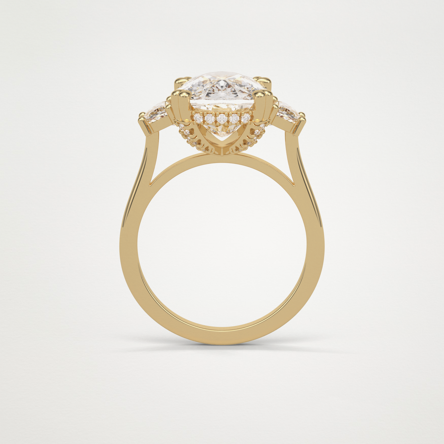 Cushion Three Stones Moissanite Engagement Ring – 6.3 CT Lab-Created Brilliance in 10K/14K/18K Gold 14