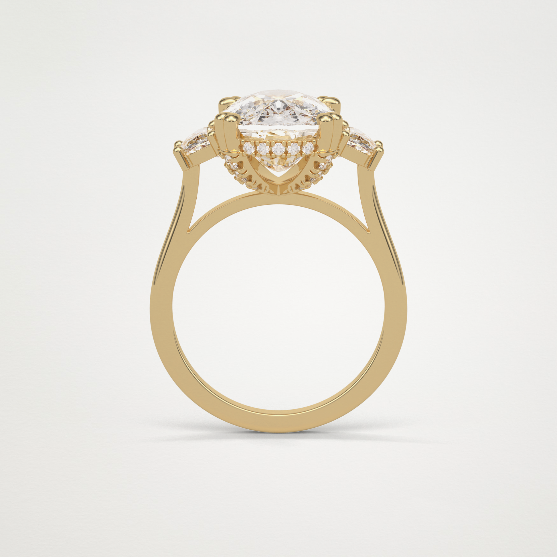 Cushion Three Stones Moissanite Engagement Ring – 6.3 CT Lab-Created Brilliance in 10K/14K/18K Gold 14